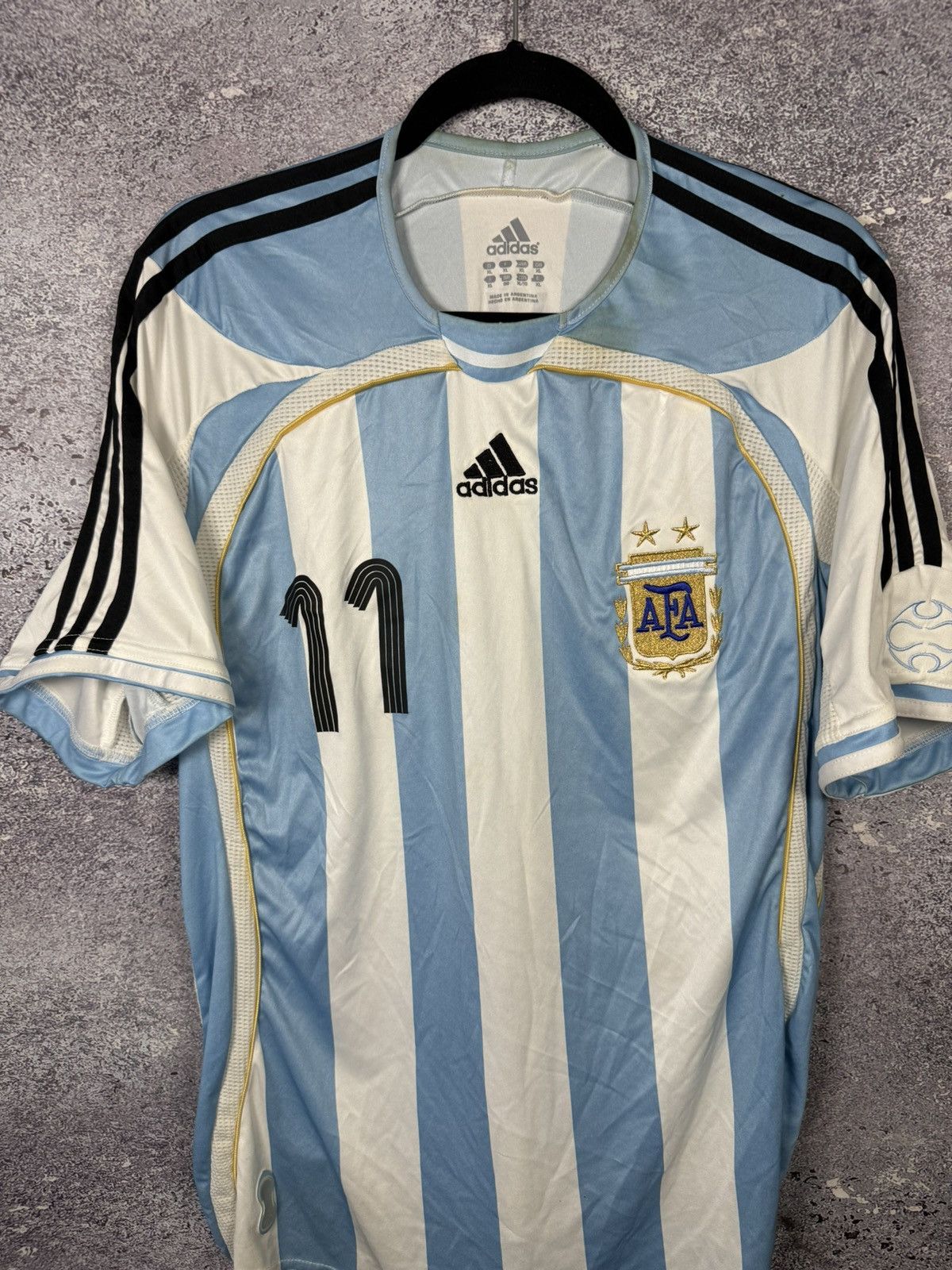Adidas TEVEZ Argentina National Team 2006 Adidas Soccer Jersey Size US XL / EU 56 / 4 - 4 Thumbnail