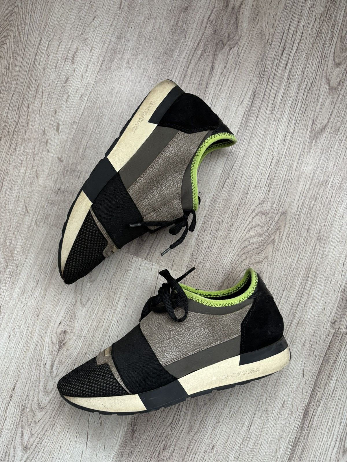 Balenciaga Balenciaga Tri Color Leather and Suede Race Runner Size 38 Size US 8 / IT 38 - 1 Thumbnail