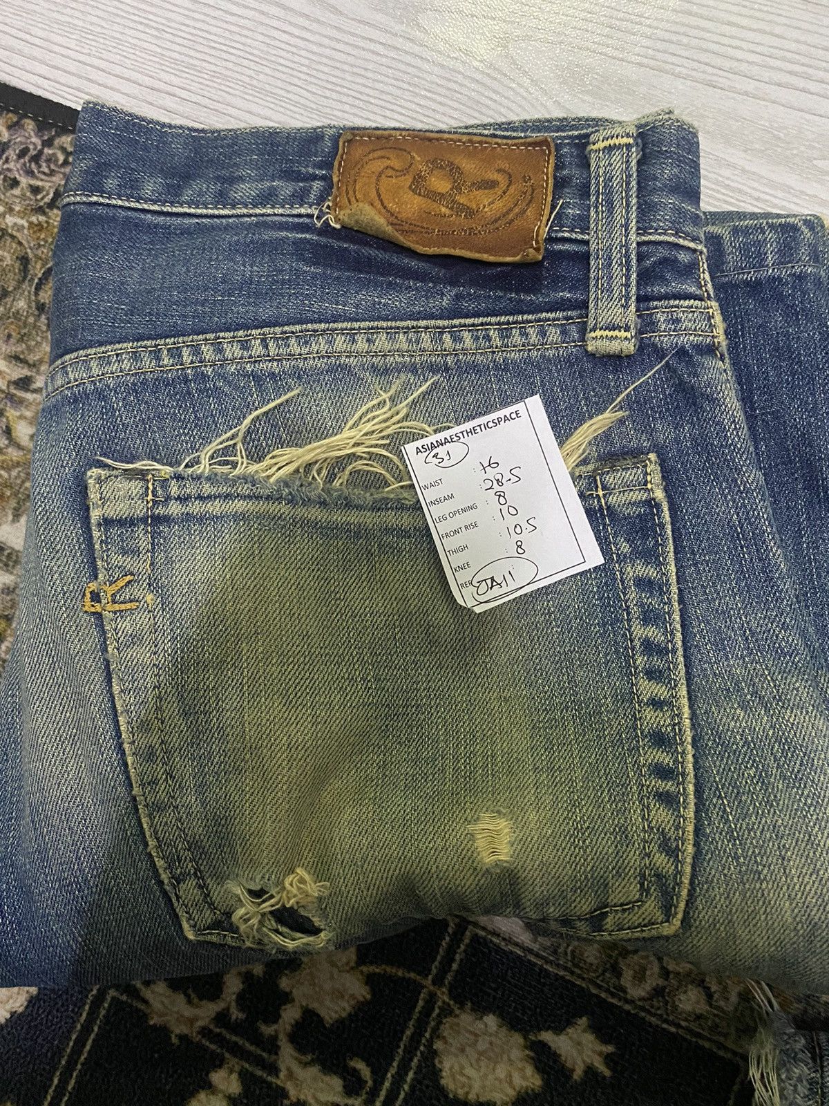 Vintage 45 RPM Archive Japan Jeans Light Mud Dirty Washed