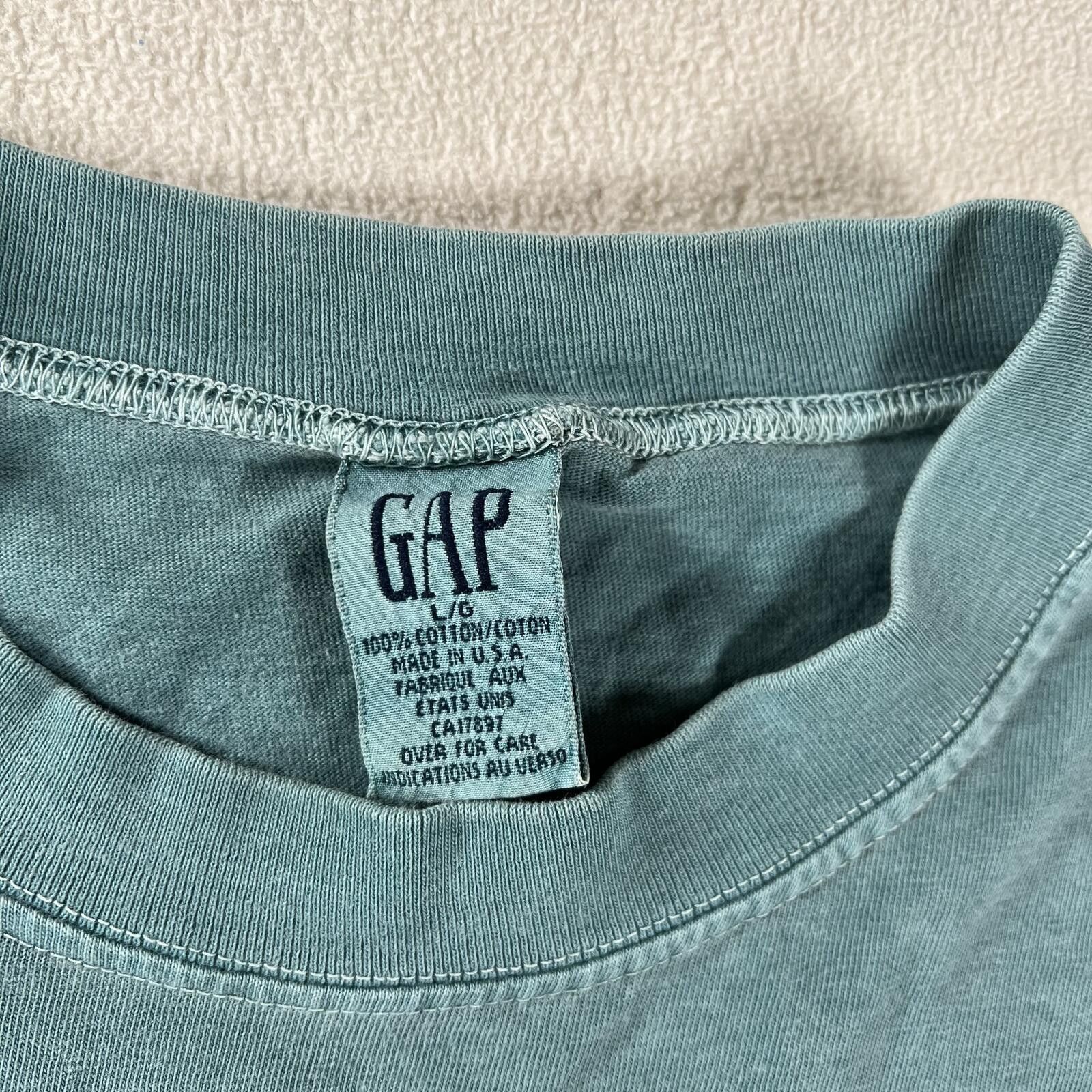 Gap Vintage 90s Gap Over dyed Single Stitch Cotton Tee Size US L / EU 52-54 / 3 - 6 Thumbnail