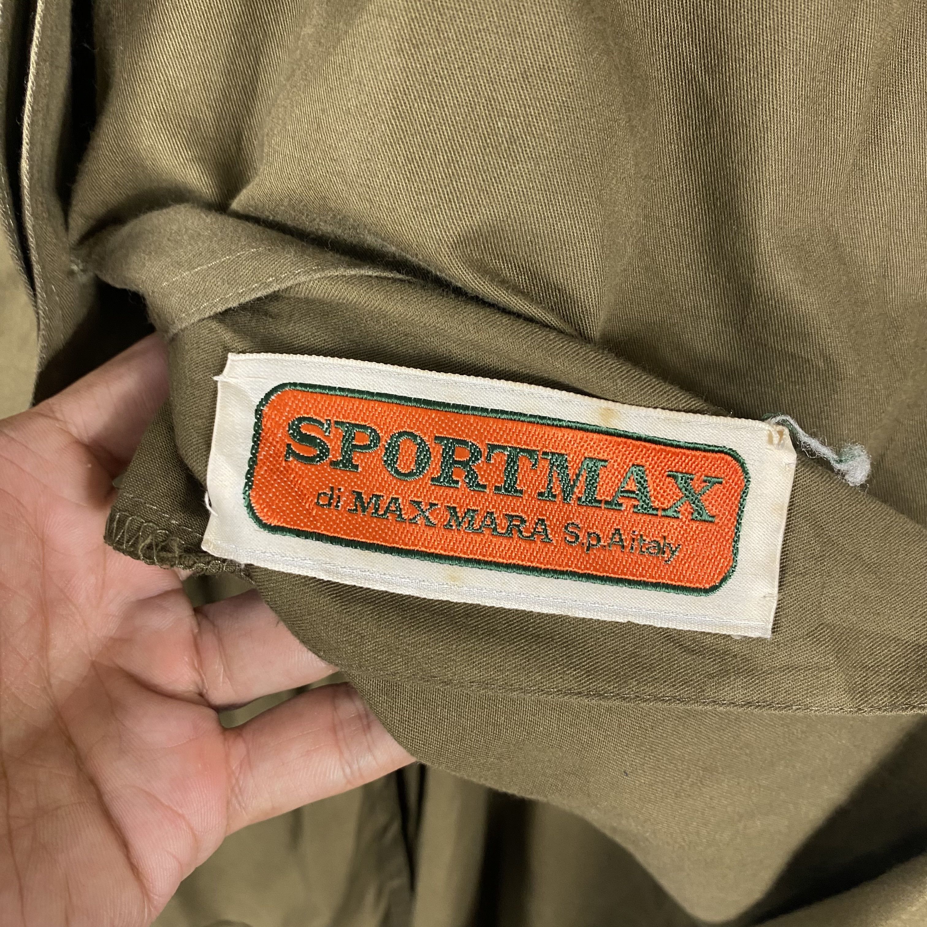 Max Mara 💥80s MAX MARA SPORTMAX OLIVE TRENCH JACKET Size L / US 10 / IT 46 - 10 Thumbnail