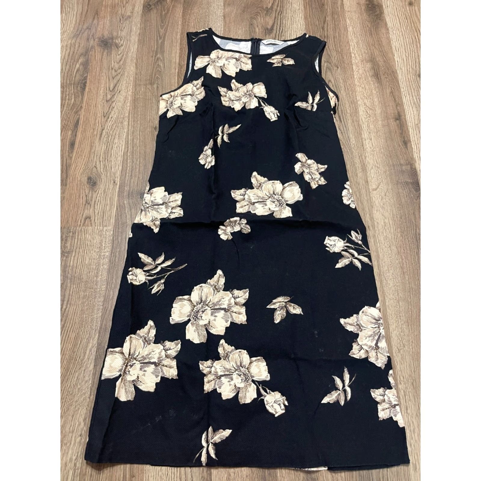 Eddie Bauer Eddie Bauer Dress Women's Small Black Tan Floral Zip Up Short Dress Tangible Size 28" / US 6 / IT 42 - 2 Thumbnail
