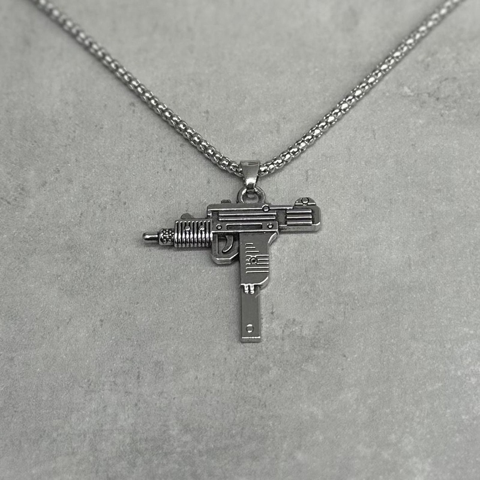 Other Y2k silver mini uzi necklace WMNS Size ONE SIZE - 1 Thumbnail