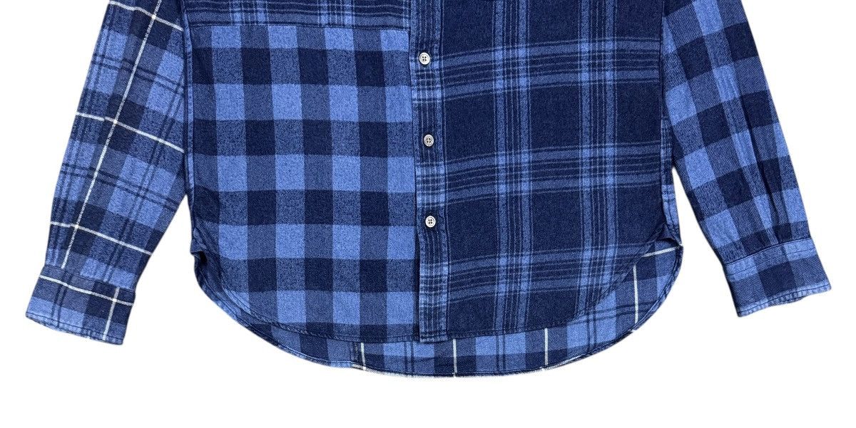 Beams Japan Vtg🔥Beams Japan Checked Patchwork Oxford Shirt Size US S / EU 44-46 / 1 - 4 Thumbnail