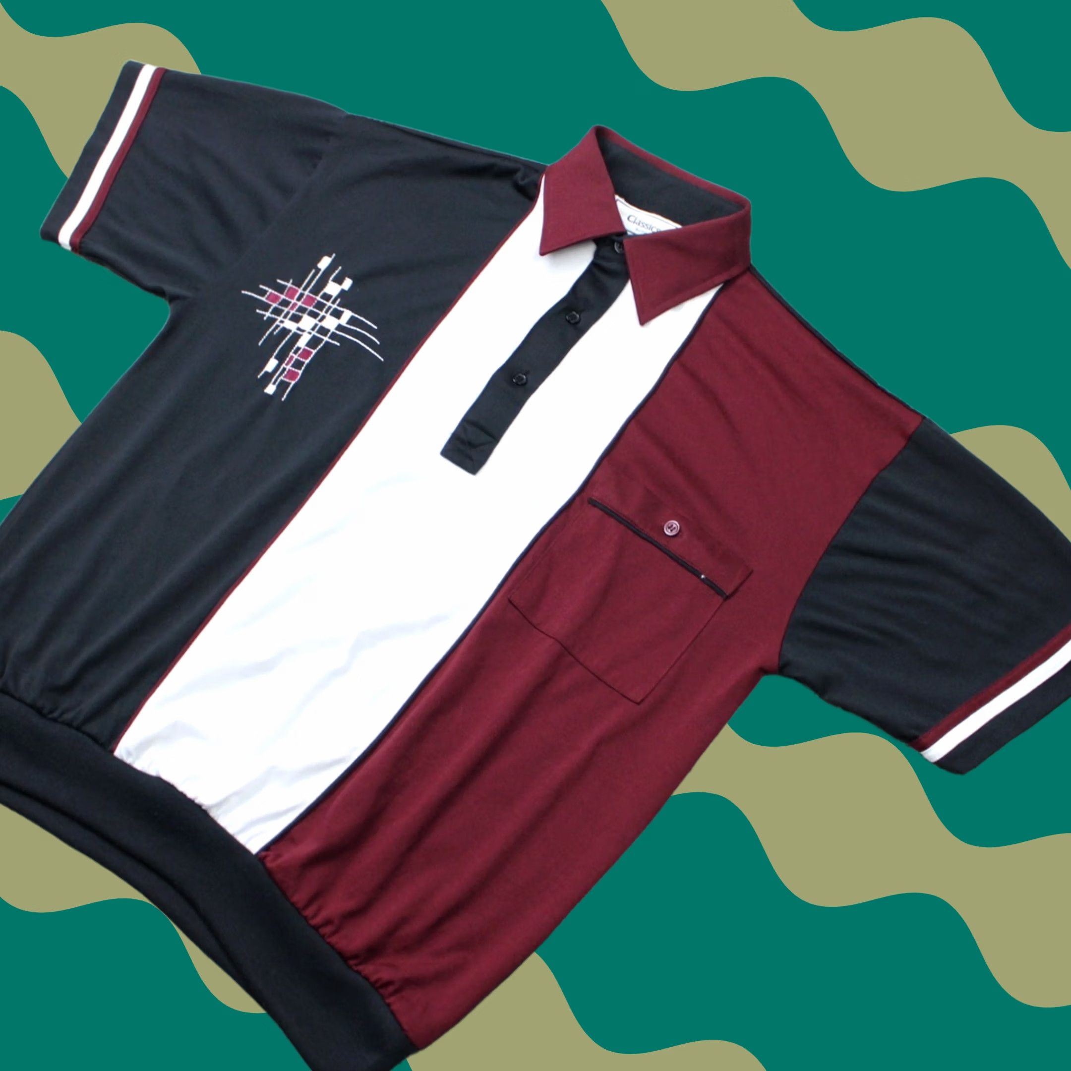 Vintage VINTAGE Classics by Palmland Polo Shirt Mens Medium Red/Black/White Embroidered S/S Regular Mens Polo Size US M / EU 48-50 / 2 - 1 Thumbnail