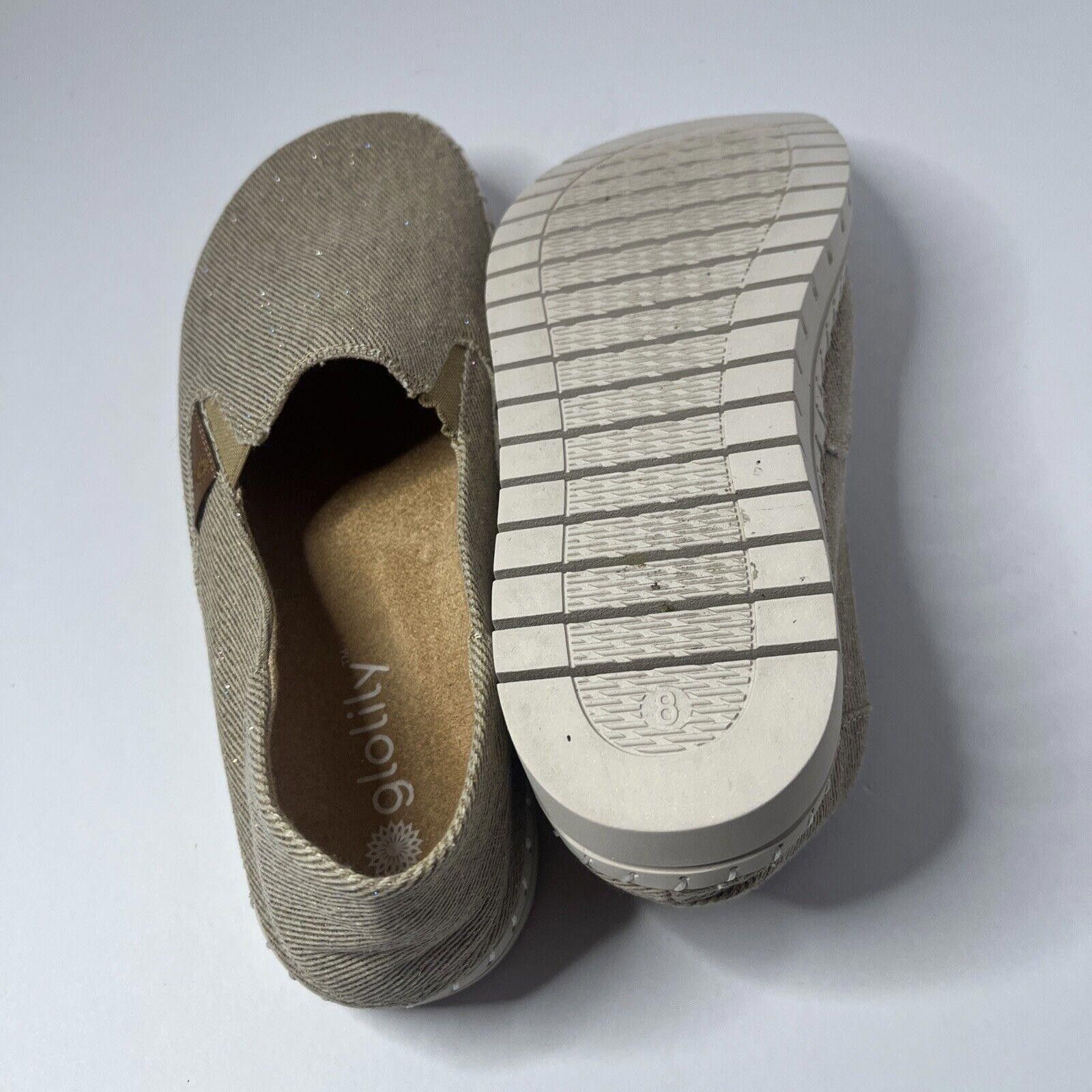 Other GLOLILY Elle Canvas Tan Sparkle Comfort Shoes WOMENS 8 M Size US 8.5 / IT 38.5 - 4 Thumbnail