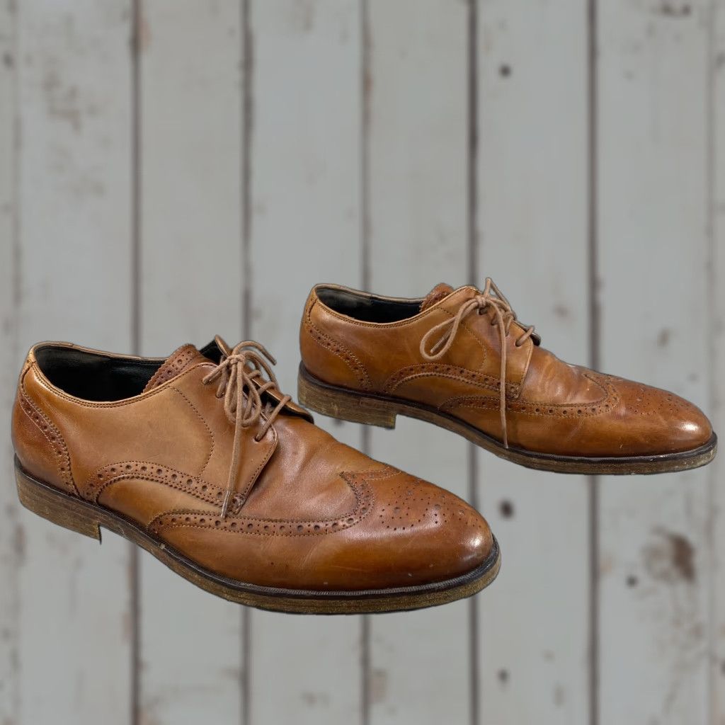 Cole Haan C24168 Harrison British Tan Leather Grand Os Wingtip Oxfords Size 11 M