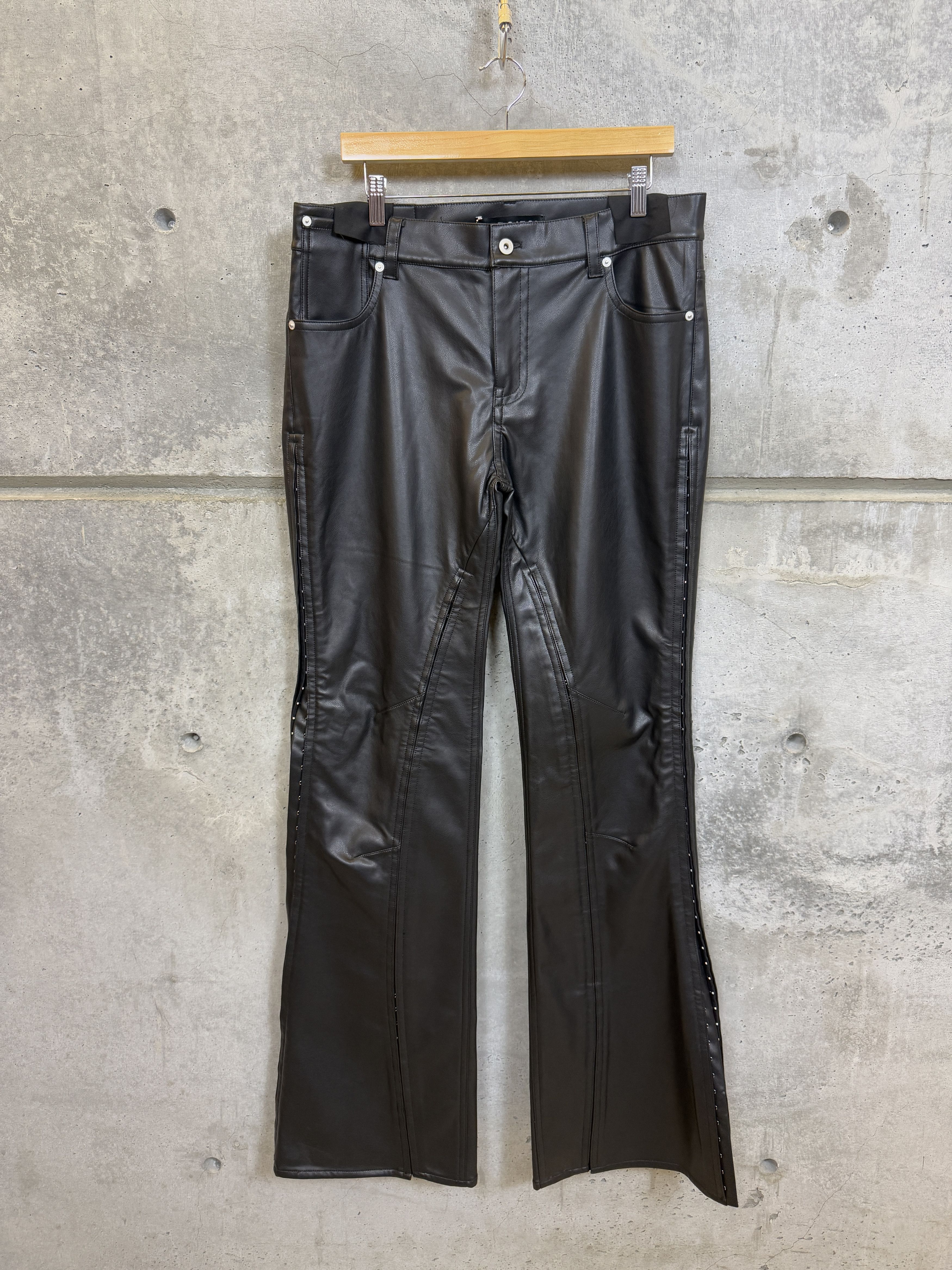 Y/Project $760 Y/Project Hook and Eye Slim Leather Pants Size US 26 / EU 42 - 4 Thumbnail