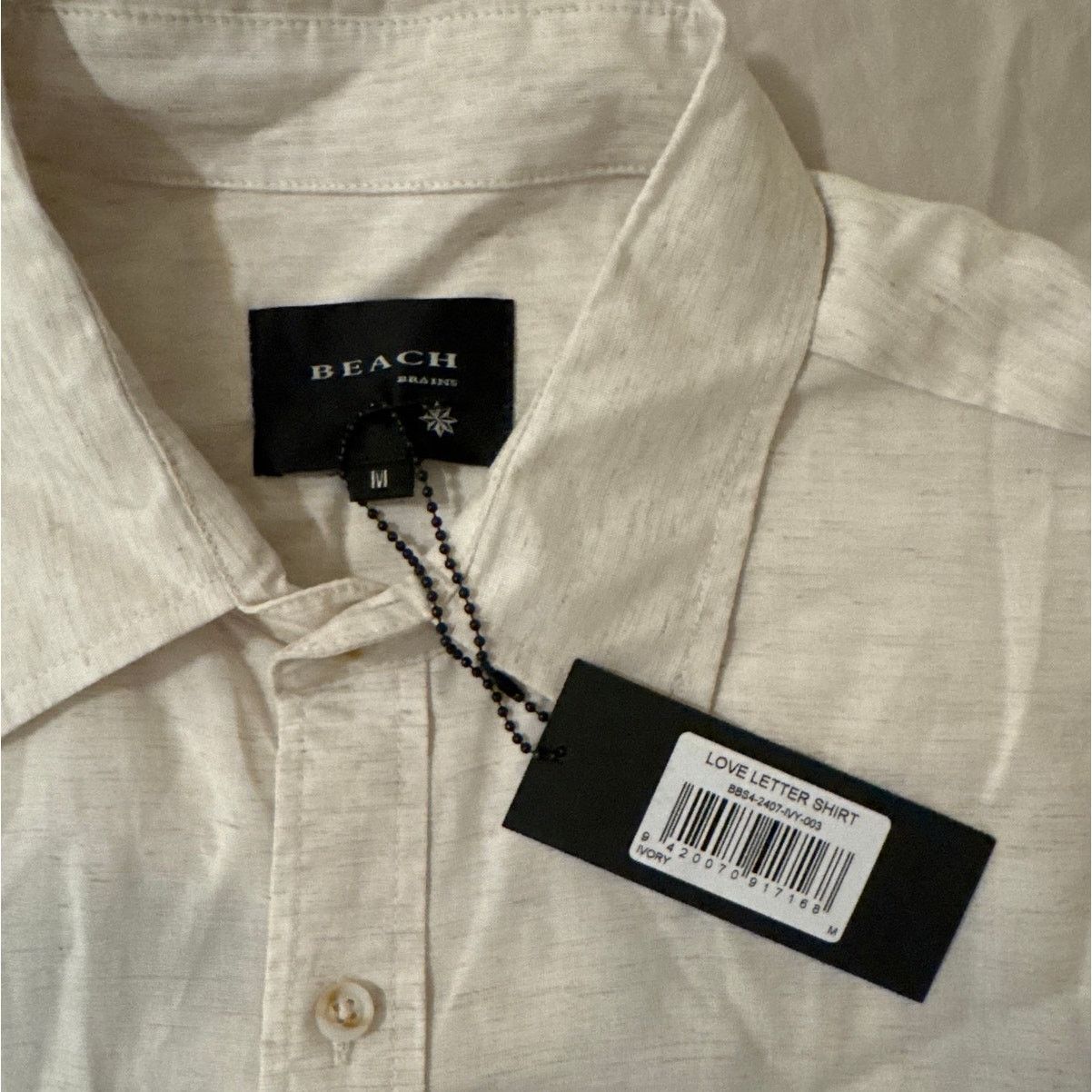 Other Beach Brains Love Letter Short Sleeve Shirt Ivory - Size M Size US M / EU 48-50 / 2 - 7 Thumbnail