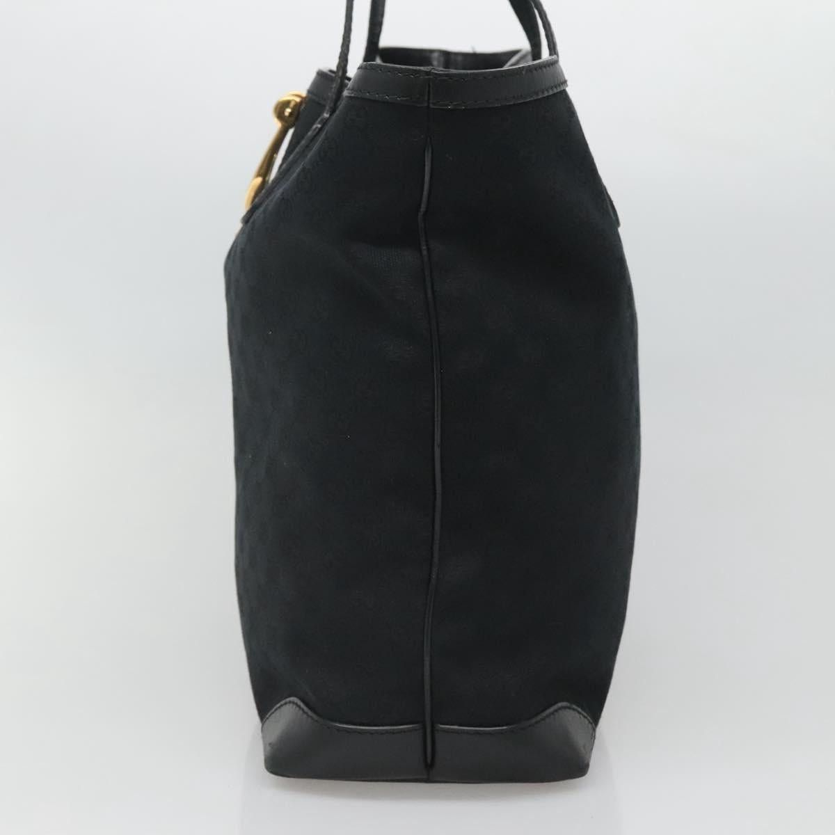 Gucci GUCCI GG Canvas Tote Bag Black Gold Size ONE SIZE - 5 Thumbnail