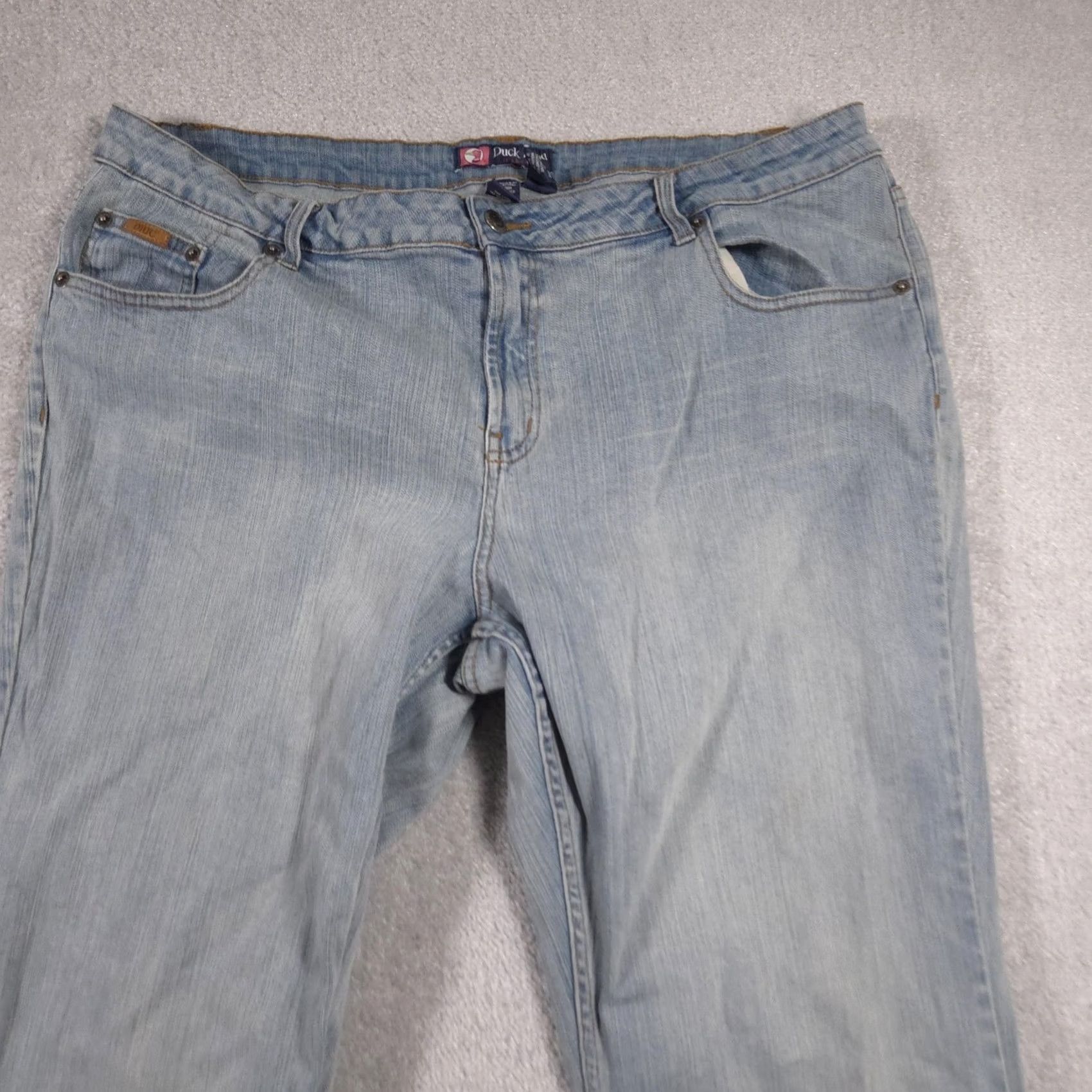Vintage Duck Head Jeans Womens 22W Short Light Wash Bootcut Stretch Denim Plus Size Blue Size 40" / US 18 - 3 Thumbnail