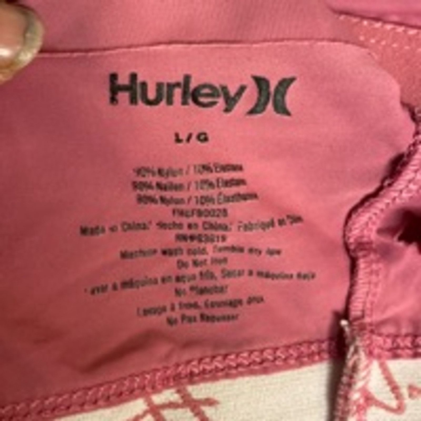 Hurley Pink Logo Sports Bra Hurley Large Stretchy Activewear Top Size ONE SIZE - 4 Thumbnail