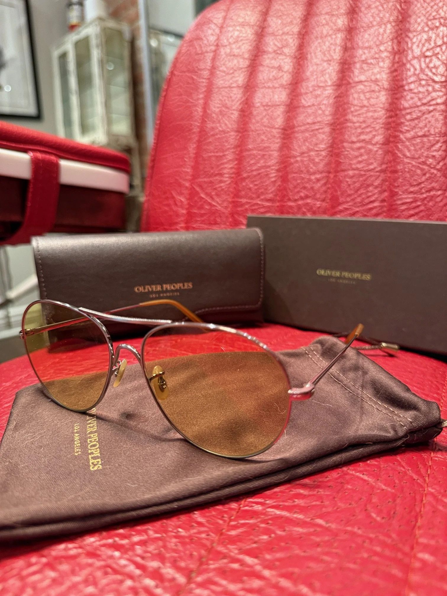 Oliver Peoples Oliver Peoples Rockmore Aviator Sunglasses Size ONE SIZE - 2 Thumbnail