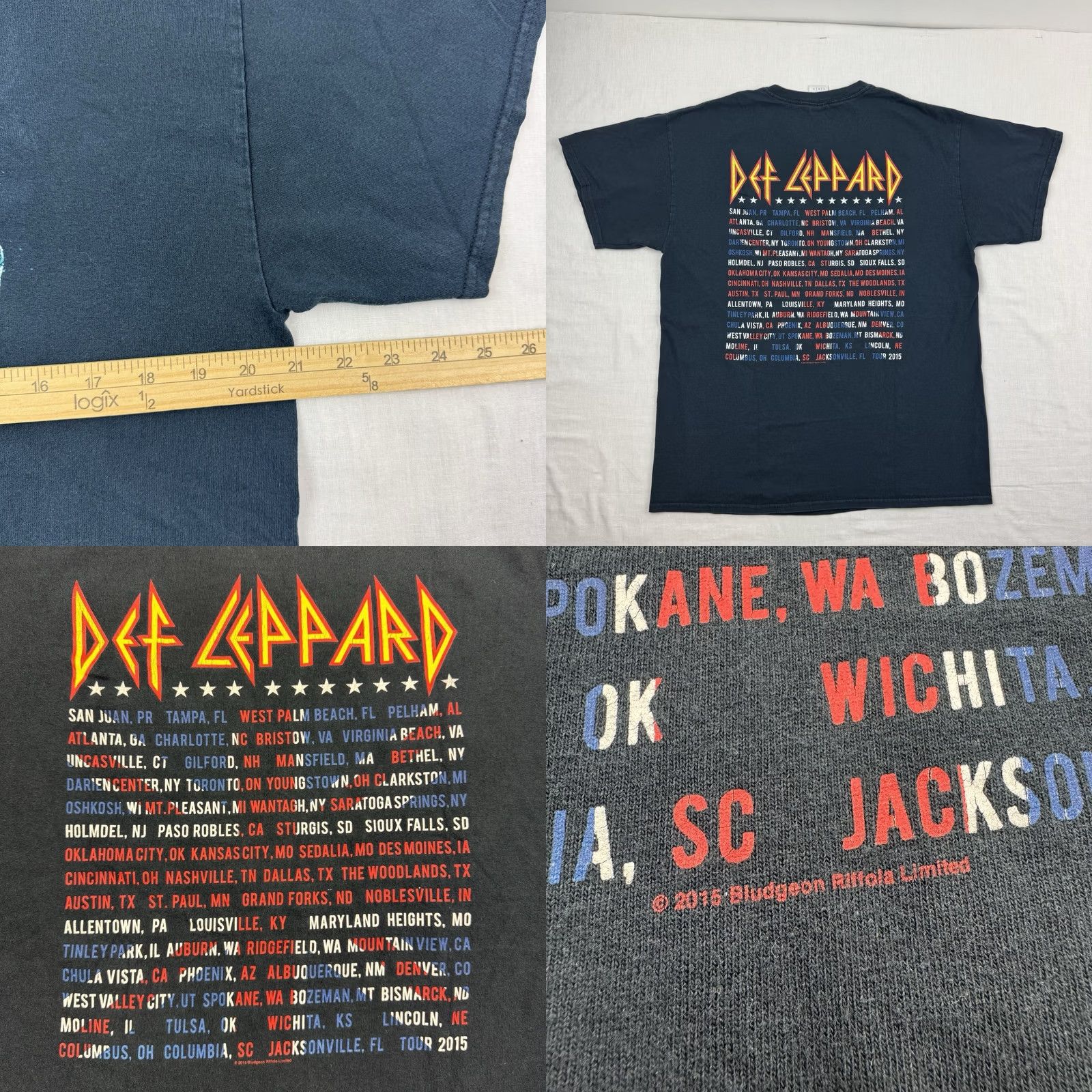 Gildan Def Leppard Tour T Shirt Rock Band Tee Adult Large Black Cotton Gildan Metal Music Shirt 90s (if applicable) Mens Size US L / EU 52-54 / 3 - 8 Thumbnail