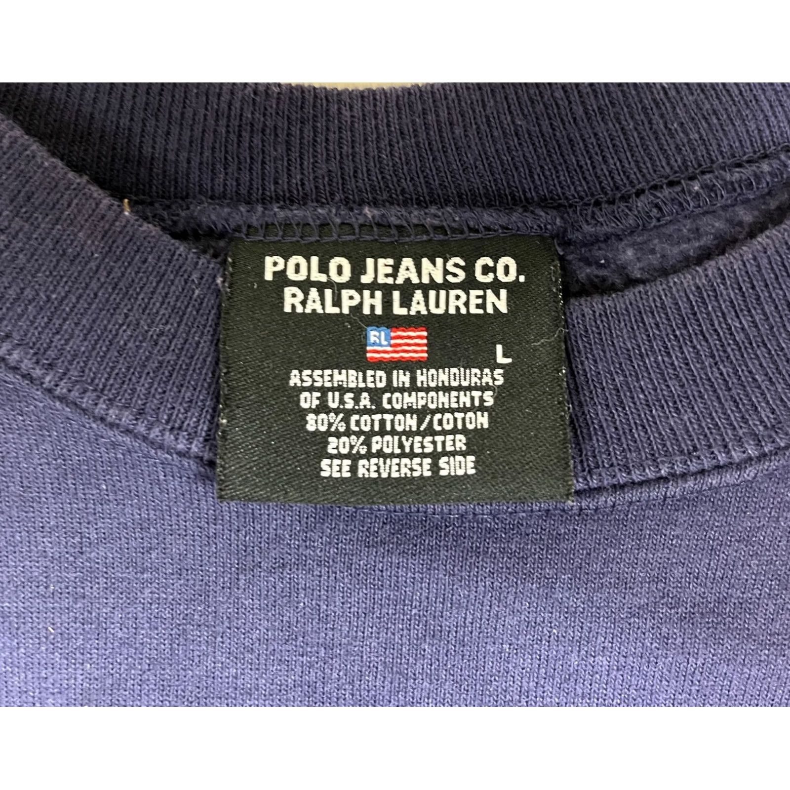 Vintage Vintage Polo Shirt Men's Navy Blue Large American Flag Shirt Classic Fit Size US L / EU 52-54 / 3 - 7 Thumbnail