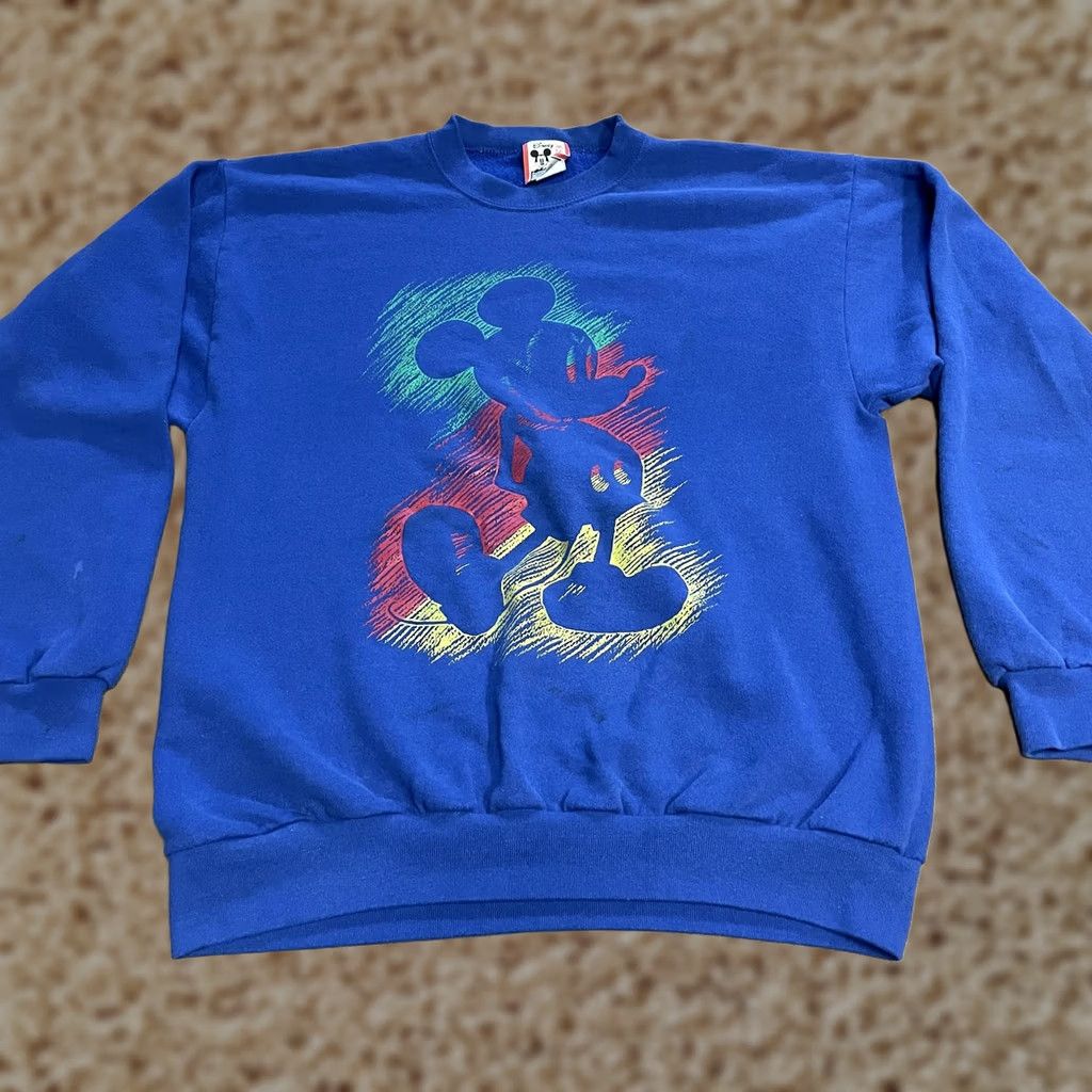 Disney VINTAGE Disney Mickey Mouse Sweatshirt Mens Large Blue Crewneck Pullover 90s USA Size US M / EU 48-50 / 2 - 1 Thumbnail