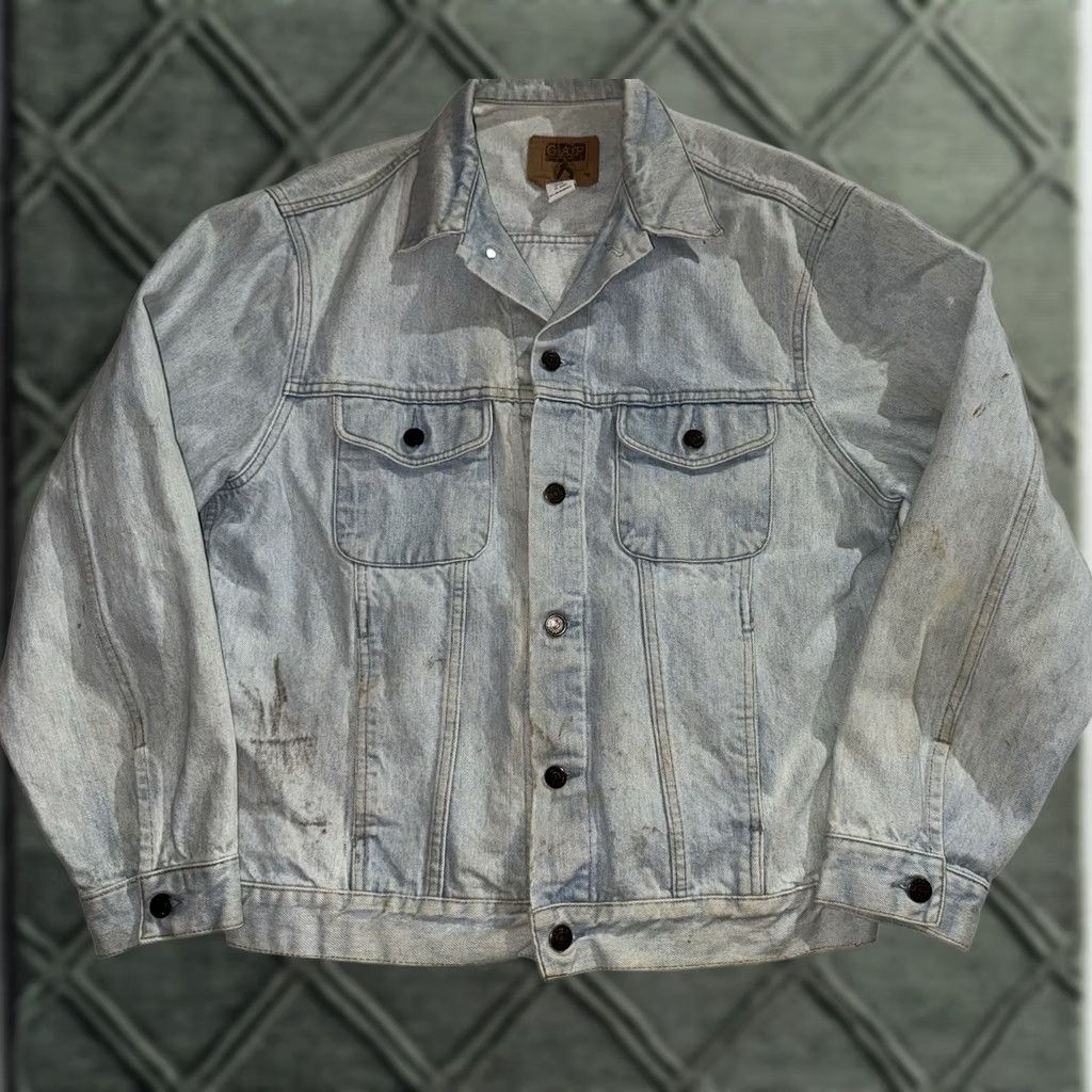 Gap Vintage GAP Denim Jacket Mens Large Blue Trucker Grunge Size US 33 - 1 Thumbnail