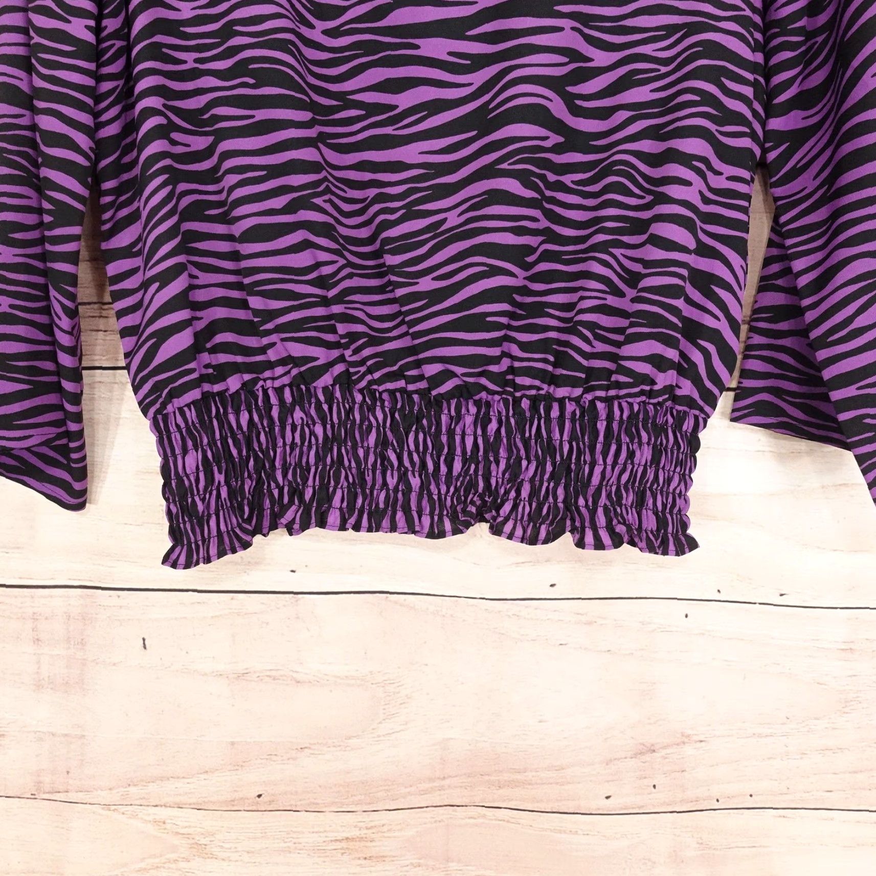 Michael Kors Michael Kors Shirt Womens PS Petite Small Purple Zebra Print Long Sleeve Crew Neck Pullover Top Blouse Size S / US 4 / IT 40 - 3 Thumbnail