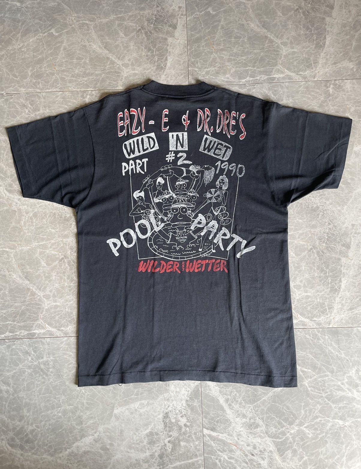 Vintage Vintage Dr Dre Eazy E pool party ruthless rap tee size L | Grailed