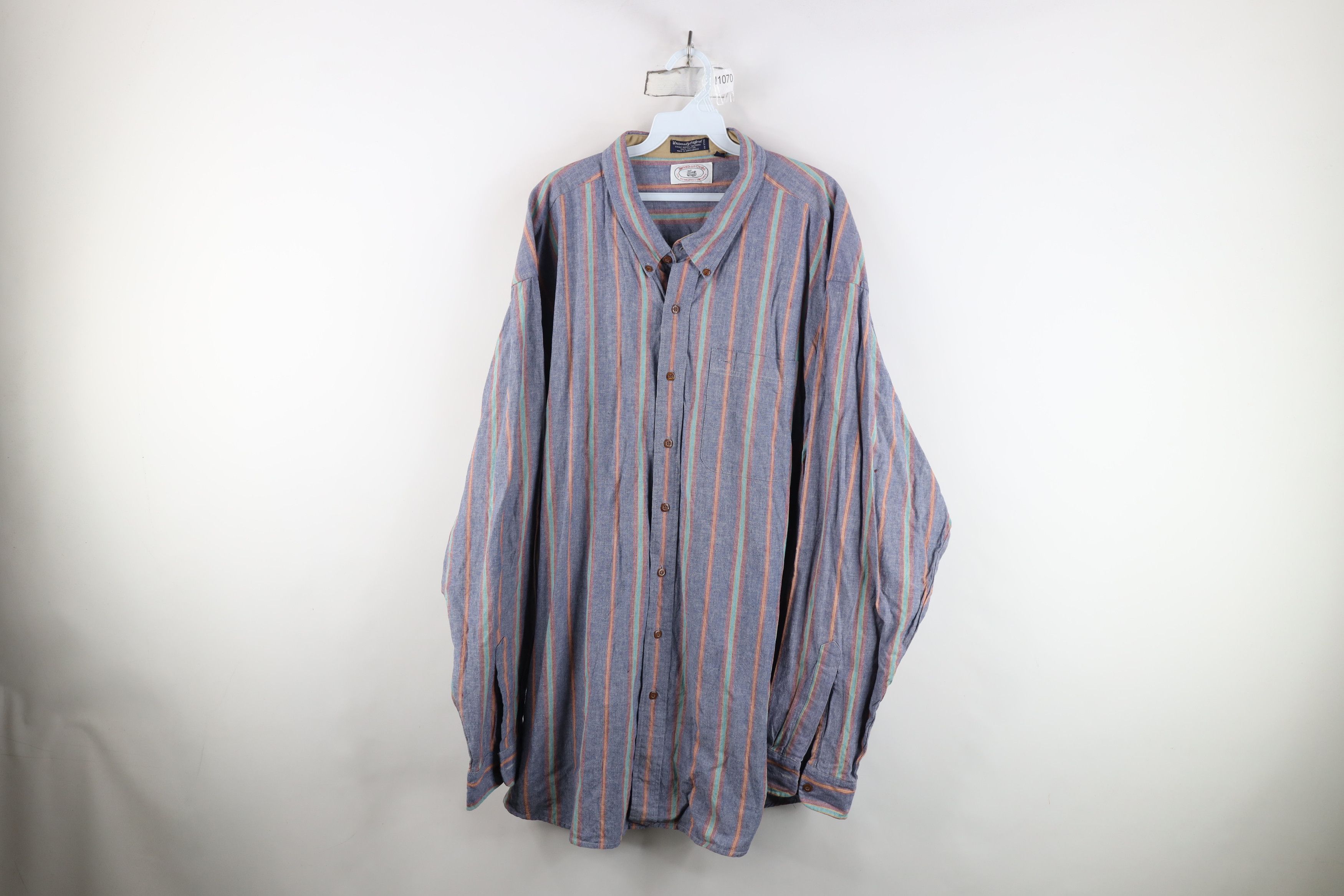 Vintage Vintage 90s Needle Rainbow Striped Oxford Button Down Shirt Size US XXL / EU 58 / 5 - 1 Thumbnail
