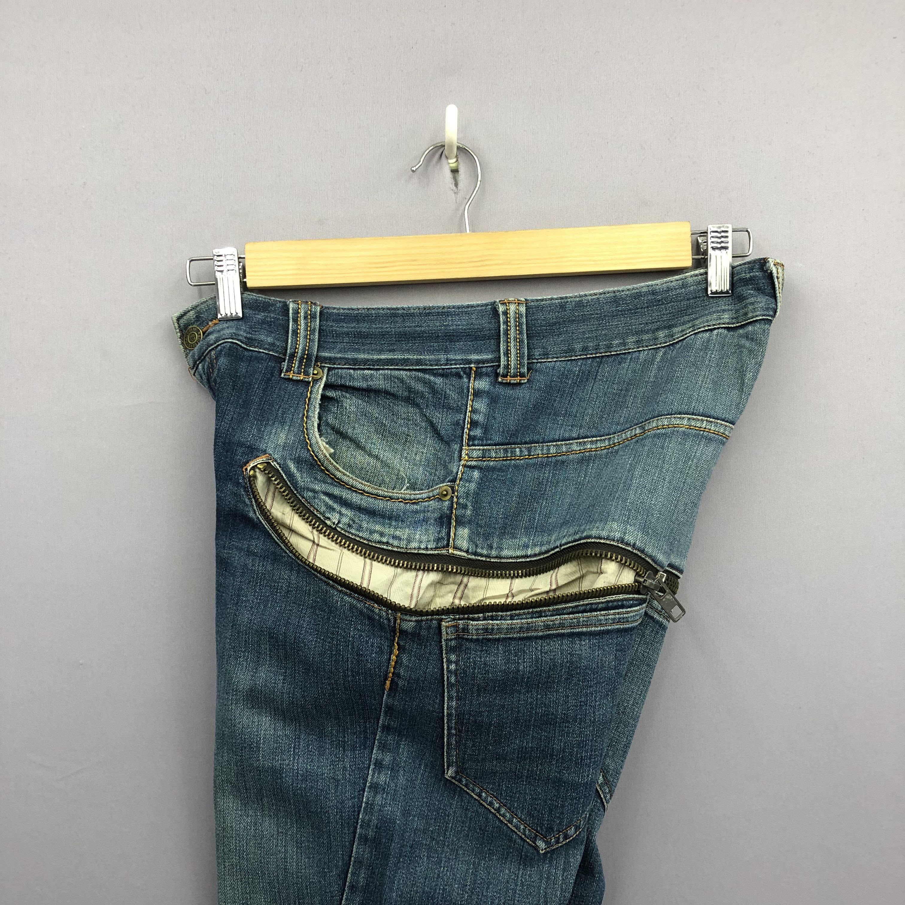Japanese Brand 2000s 6Rageblue Multi Pocket Zipper Jeans Faded Skater Denim Size US 32 / EU 48 - 8 Thumbnail