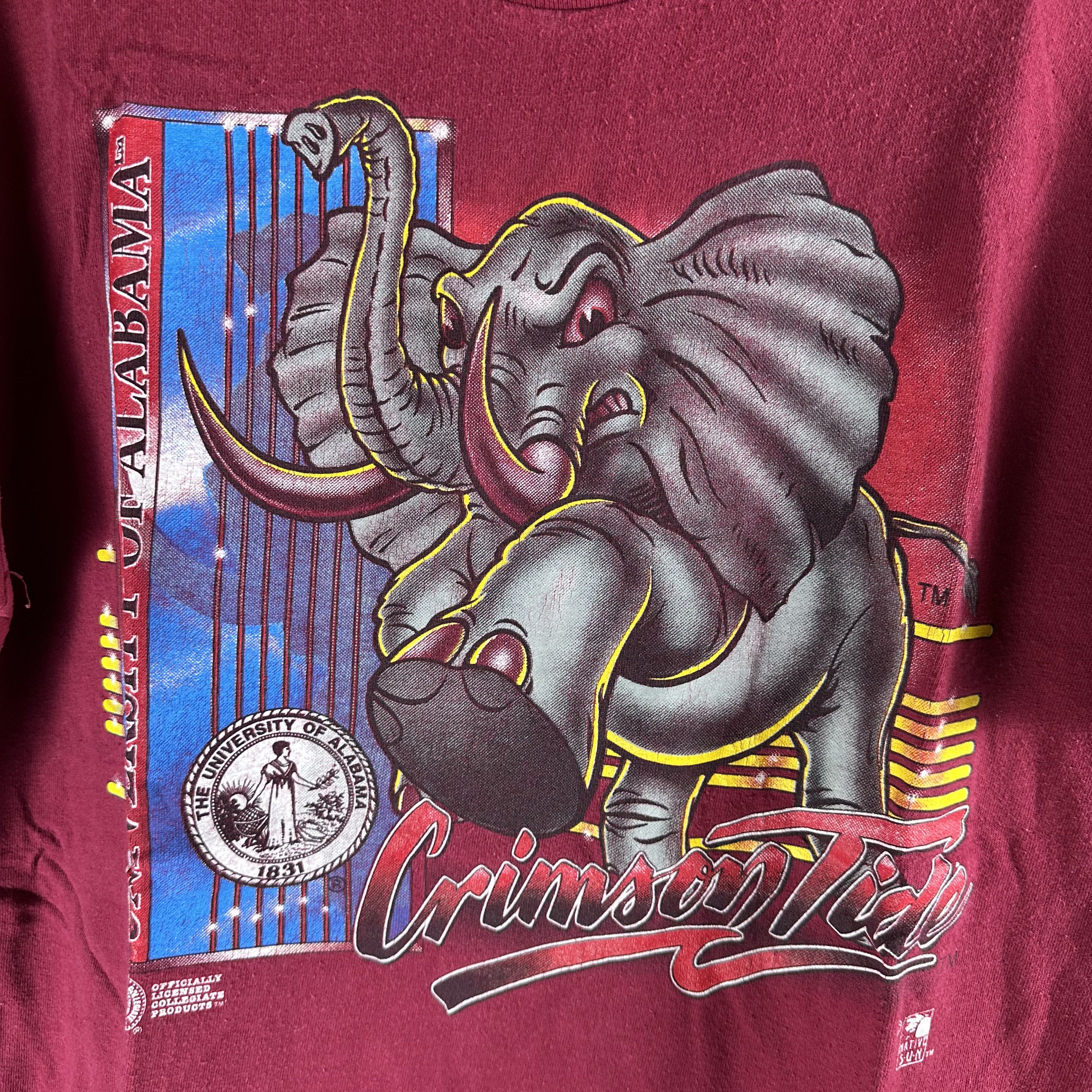 Vintage ​​​Vintage 90s Alabama Crimson Tide NCAA Graphic​ T-shirt Size US L / EU 52-54 / 3 - 2 Thumbnail