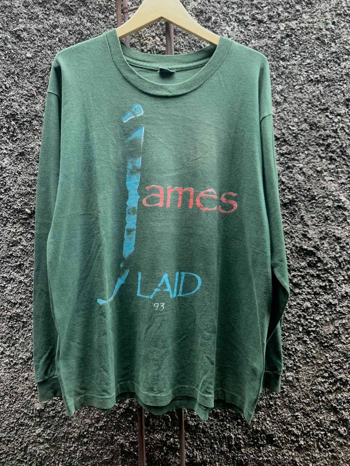 image of Band Tees x Vintage 1993 James Laid Tour Shirt, Oasis, The Stone Roses in Green, Men's (Size XL)