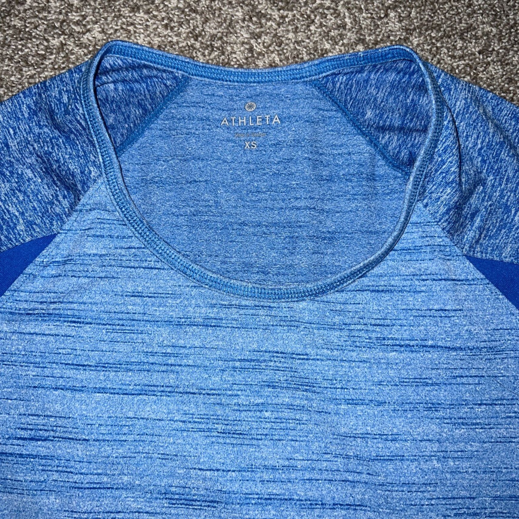 Athleta Athleta Shirt Womens XS Blue Athletic Tight Fit Stretchy T-Shirt - Activewear, Regular, Women Size XS / US 0-2 / IT 36-38 - 2 Thumbnail
