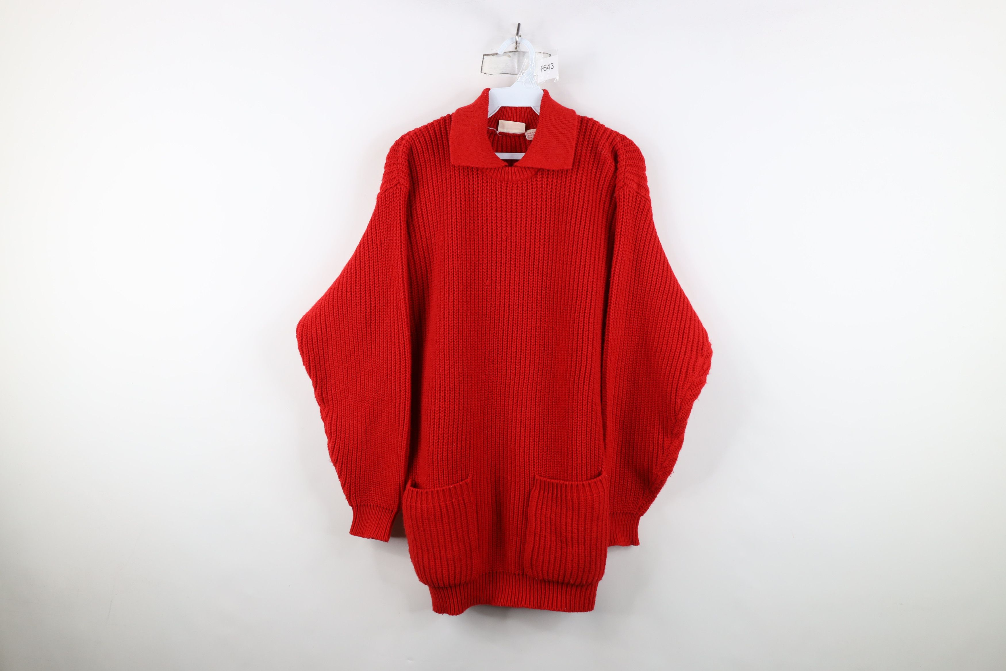 Vintage Vintage 90s Streetwear Oversized Ribbed Collared Sweater Size M / US 6-8 / IT 42-44 - 1 Thumbnail