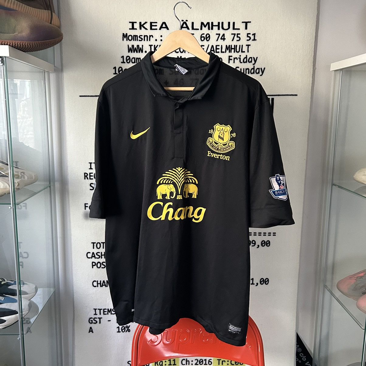 image of 2012 Nike Everton Black Soccer Jersey, Men's (Size 2XL)