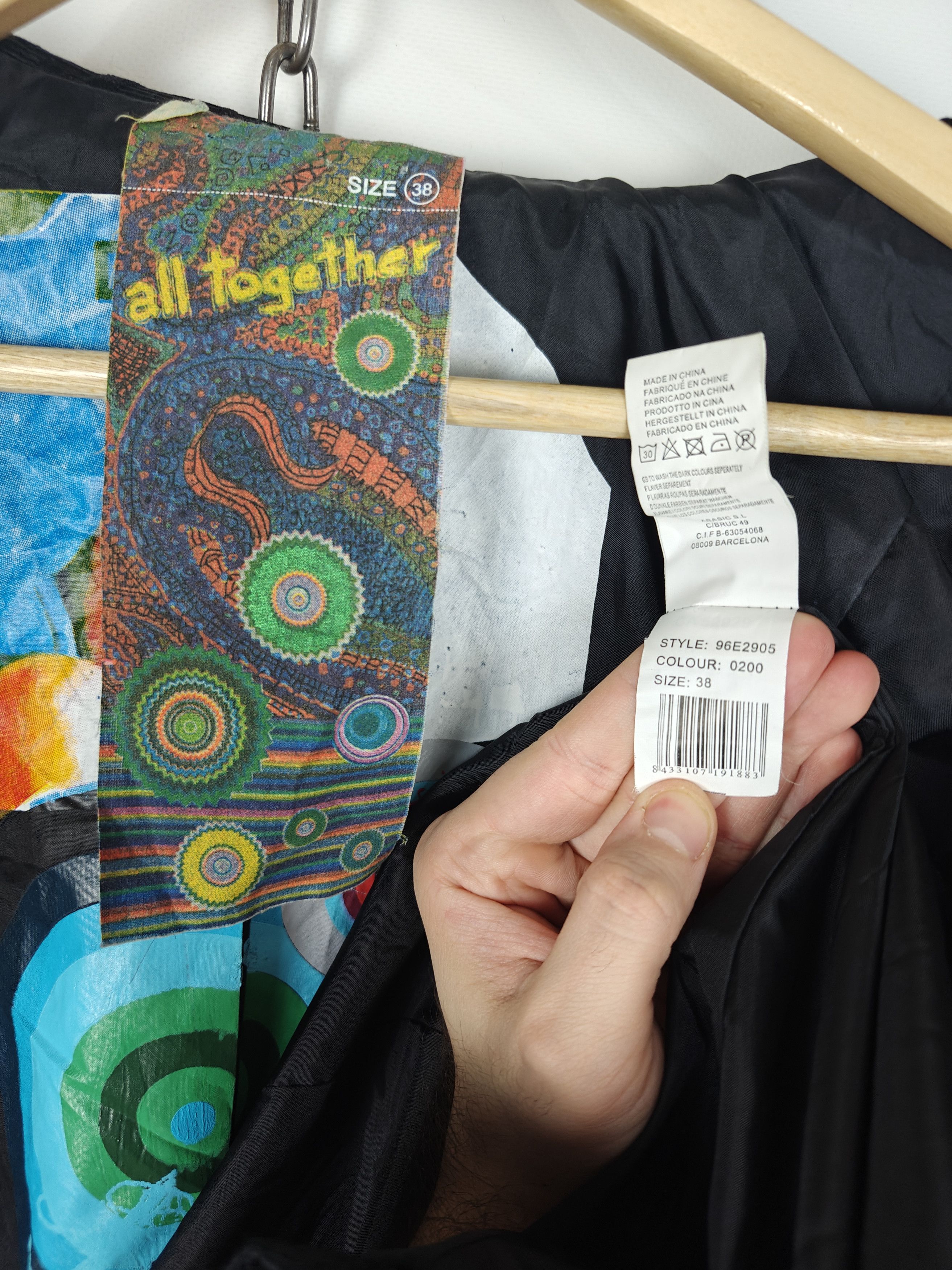 Desigual Desigual Coat Jacket Ornament Black size 38 Size S / US 4 / IT 40 - 12 Thumbnail