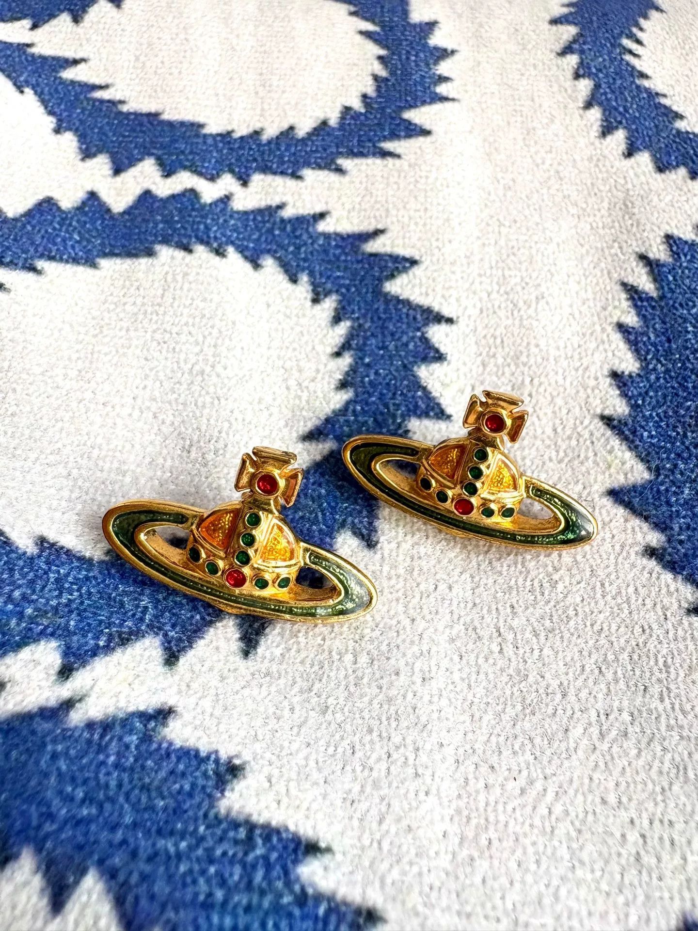 Vivienne Westwood vivienne westwood gold enamel saturn earrings Size ONE SIZE - 1 Thumbnail
