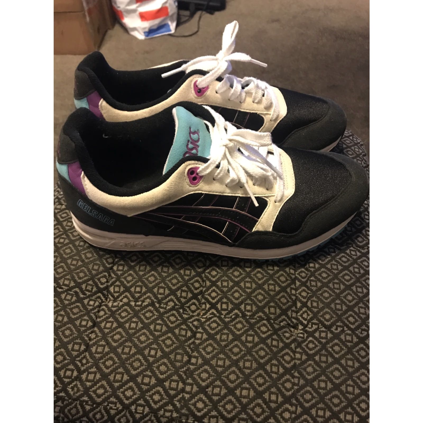 Asics ASICS Tiger Gelsaga Black Synthetic Mens Lace-Up Trainers 1193A071 Sz.8 Size US 8 / EU 41 - 2 Thumbnail