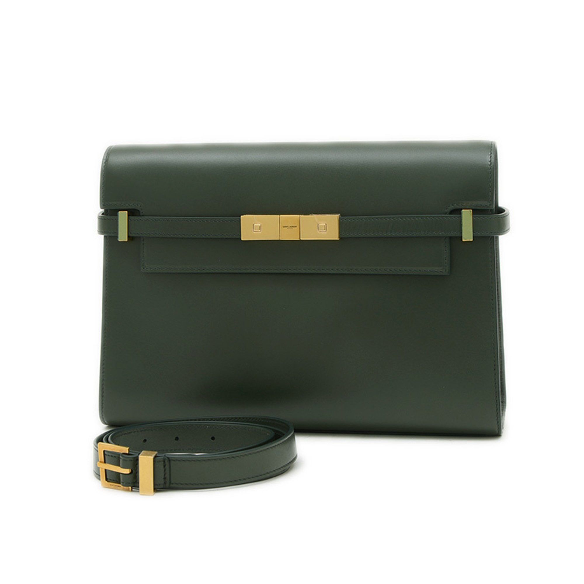 Saint Laurent Paris Manhattan Box 2Way Bag Handbag Green 579271 Bp, Women's