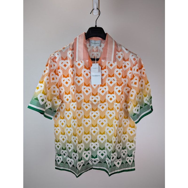 Casablanca o1rshd1 Gradient Heart Monogram Short-Sleeve Shirt in Multi Size US L / EU 52-54 / 3 - 9 Thumbnail