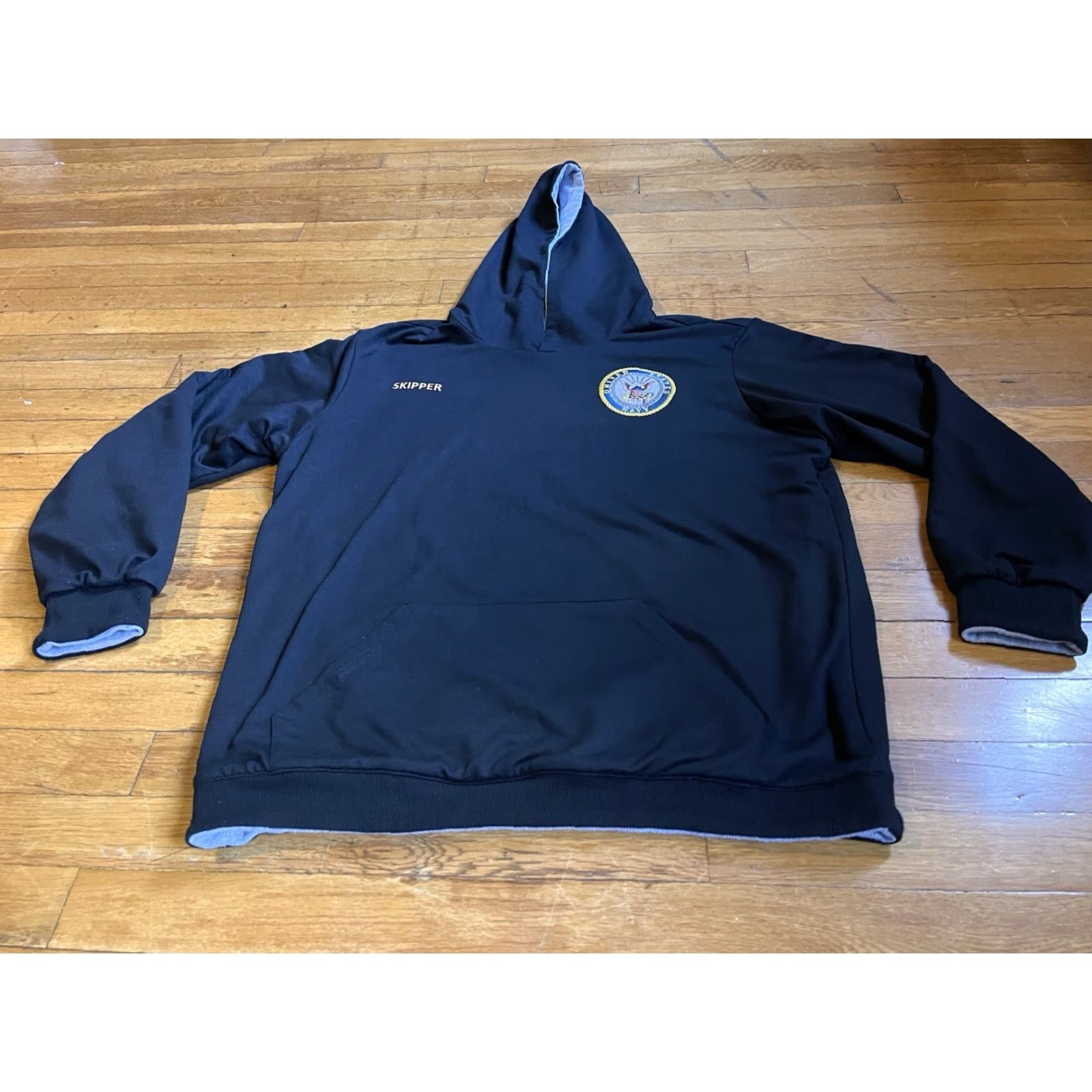 Vintage US Navy Skipper Hoodie Reversible Men’s Large Black Size US L / EU 52-54 / 3 - 2 Thumbnail