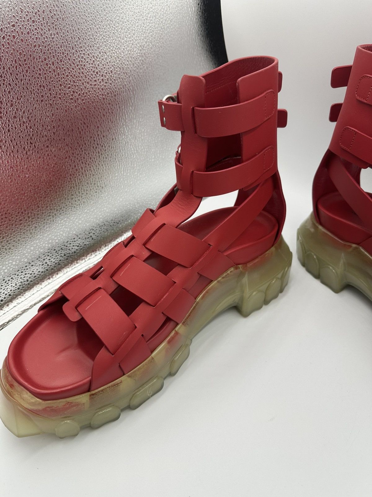 Rick Owens Rick Owens Red with Transparent Sole Size US 10.5 / EU 43-44 - 3 Thumbnail