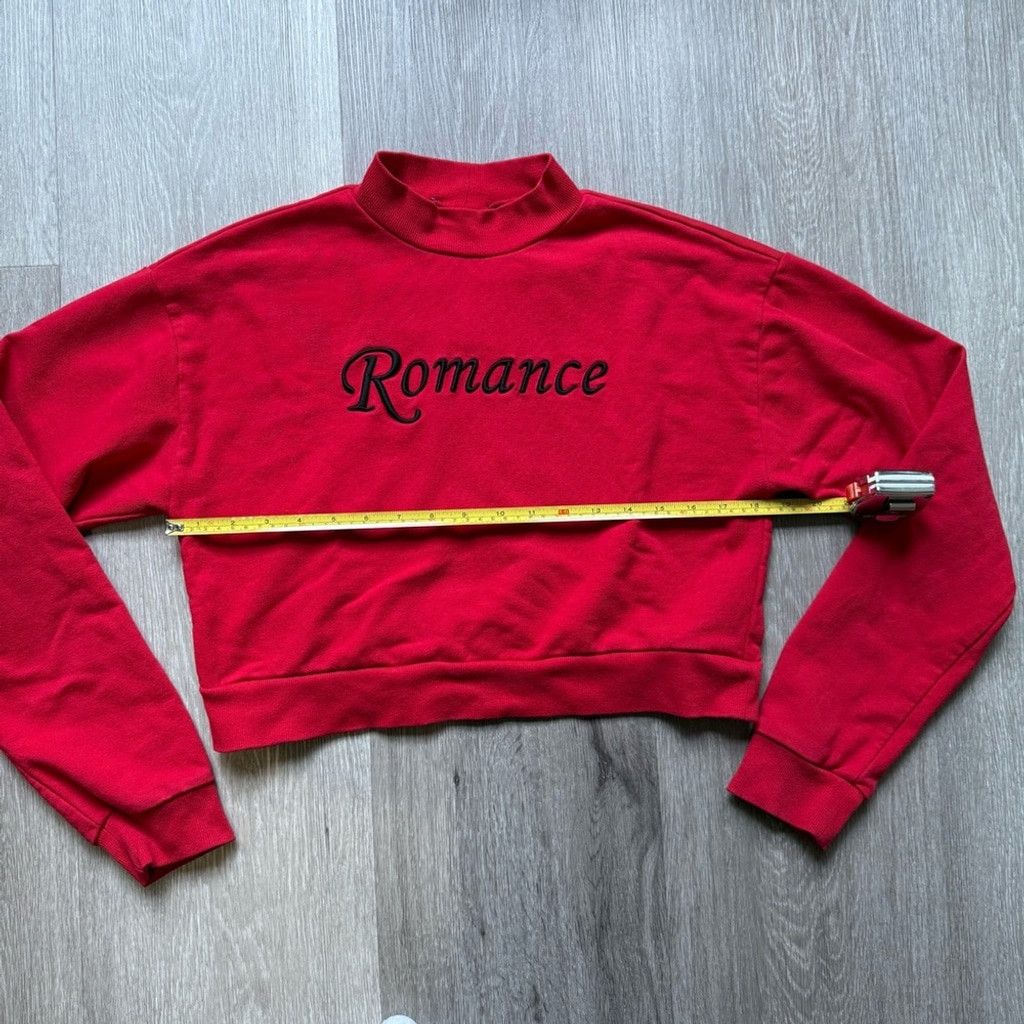 Forever 21 Forever 21 Red Cropped Sweatshirt with Mandarin Collar Size M / US 6-8 / IT 42-44 - 2 Thumbnail