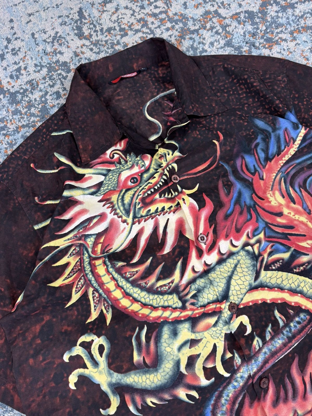 Vintage Vintage 90s Dragon graphic all over print short sleeve shirt Size US XL / EU 56 / 4 - 8 Thumbnail