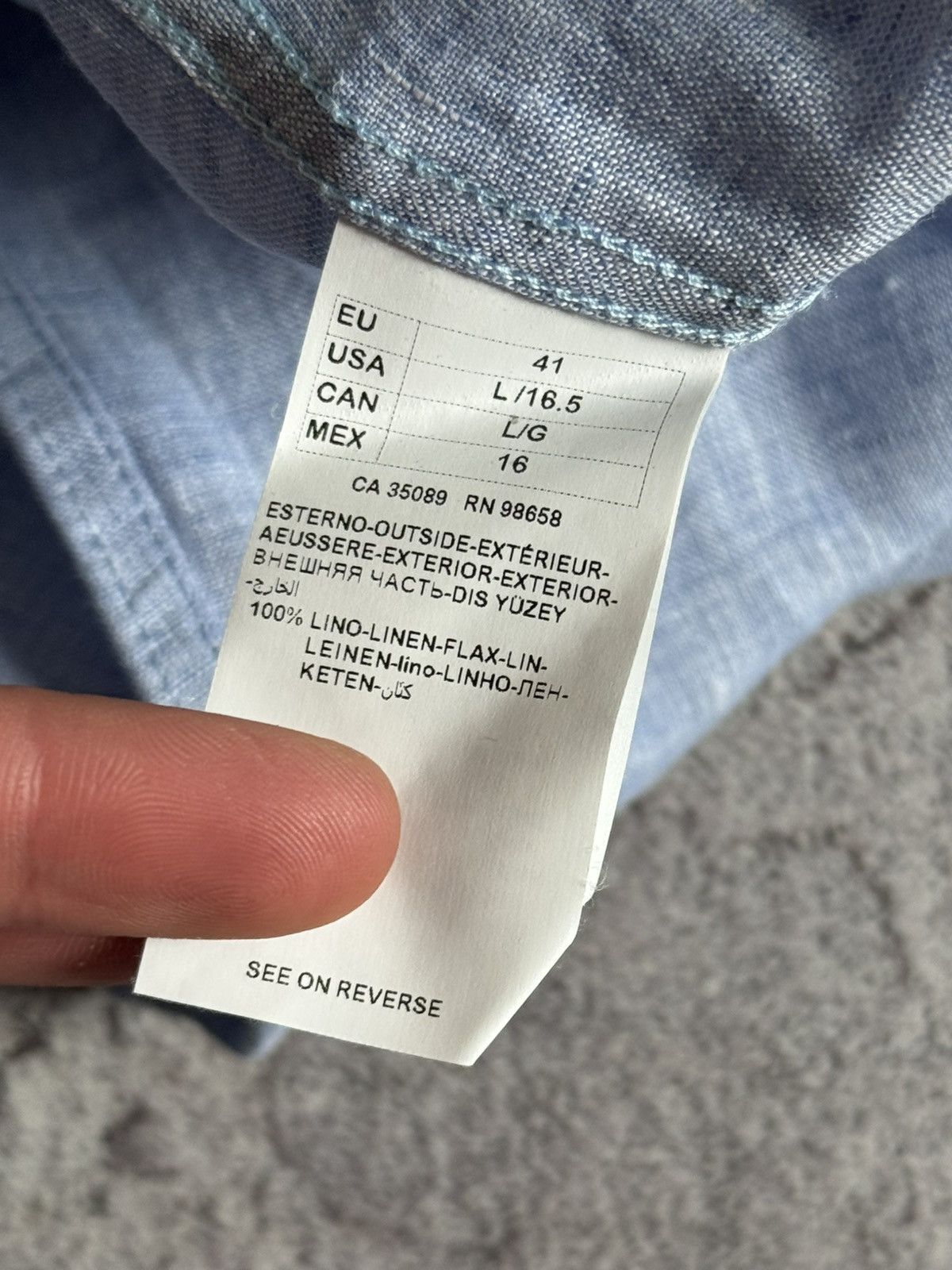 Paul & Shark Paul & Shark L 100% Lino button uk shirt long sleeve linen Size US L / EU 52-54 / 3 - 8 Thumbnail