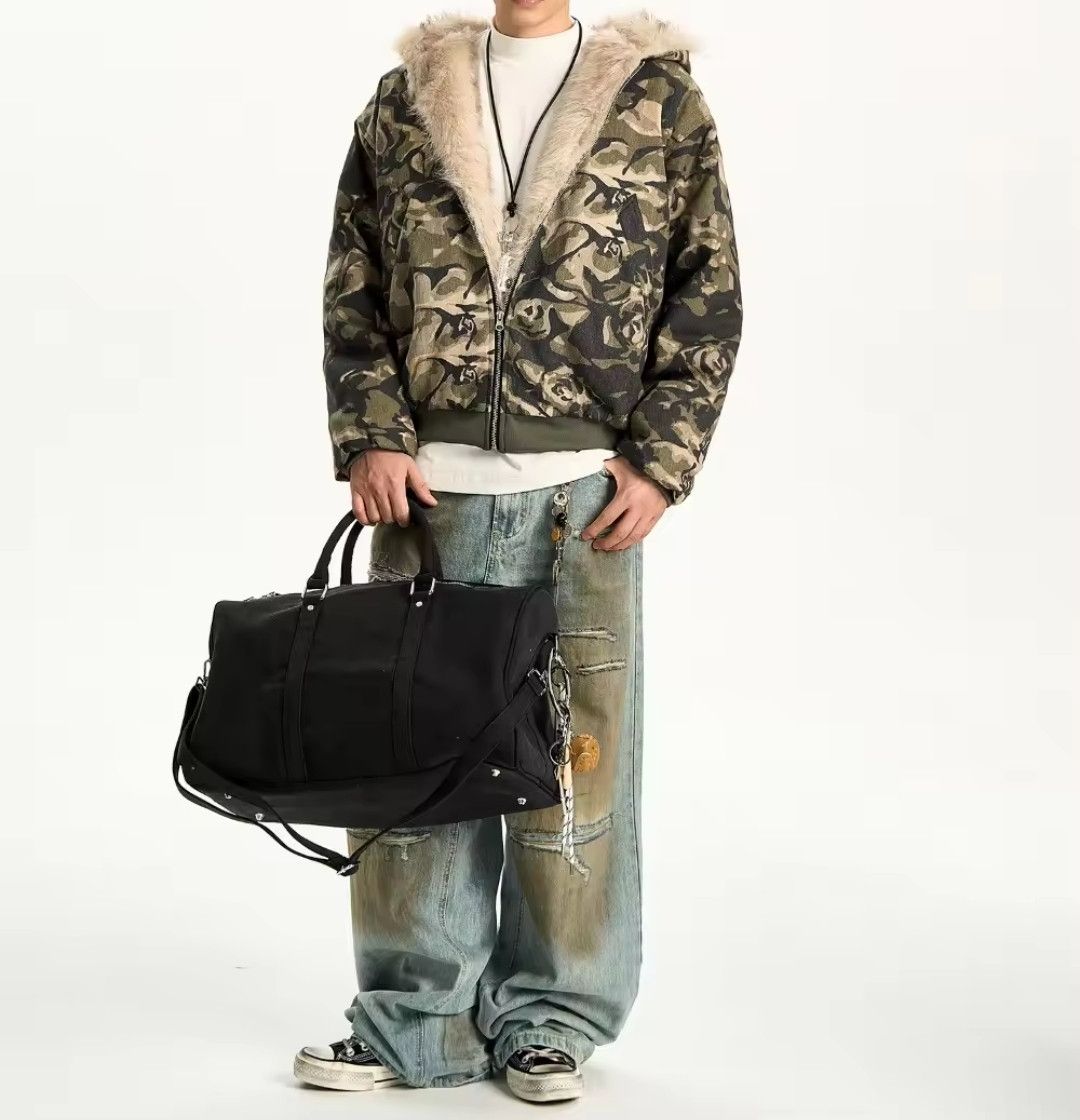Japanese Brand × Vintage Camo Fur Collar Jacket Hoodie Size US XL / EU 56 / 4 - 3 Thumbnail