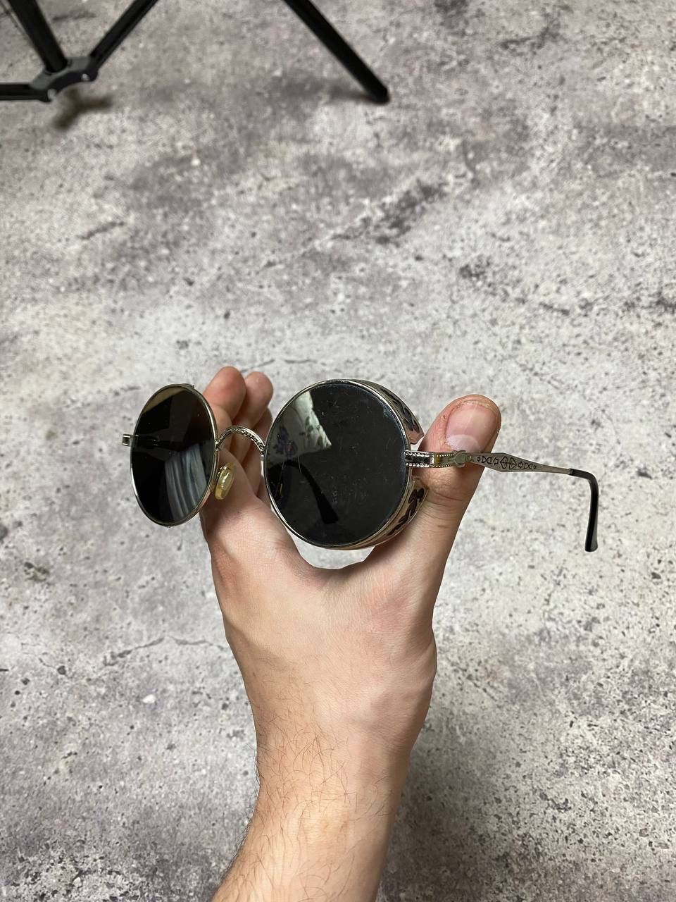 Japanese Brand × Vintage Chrome Sunglasses Glasses Crosses Style USA Style Punks Size ONE SIZE - 1 Thumbnail
