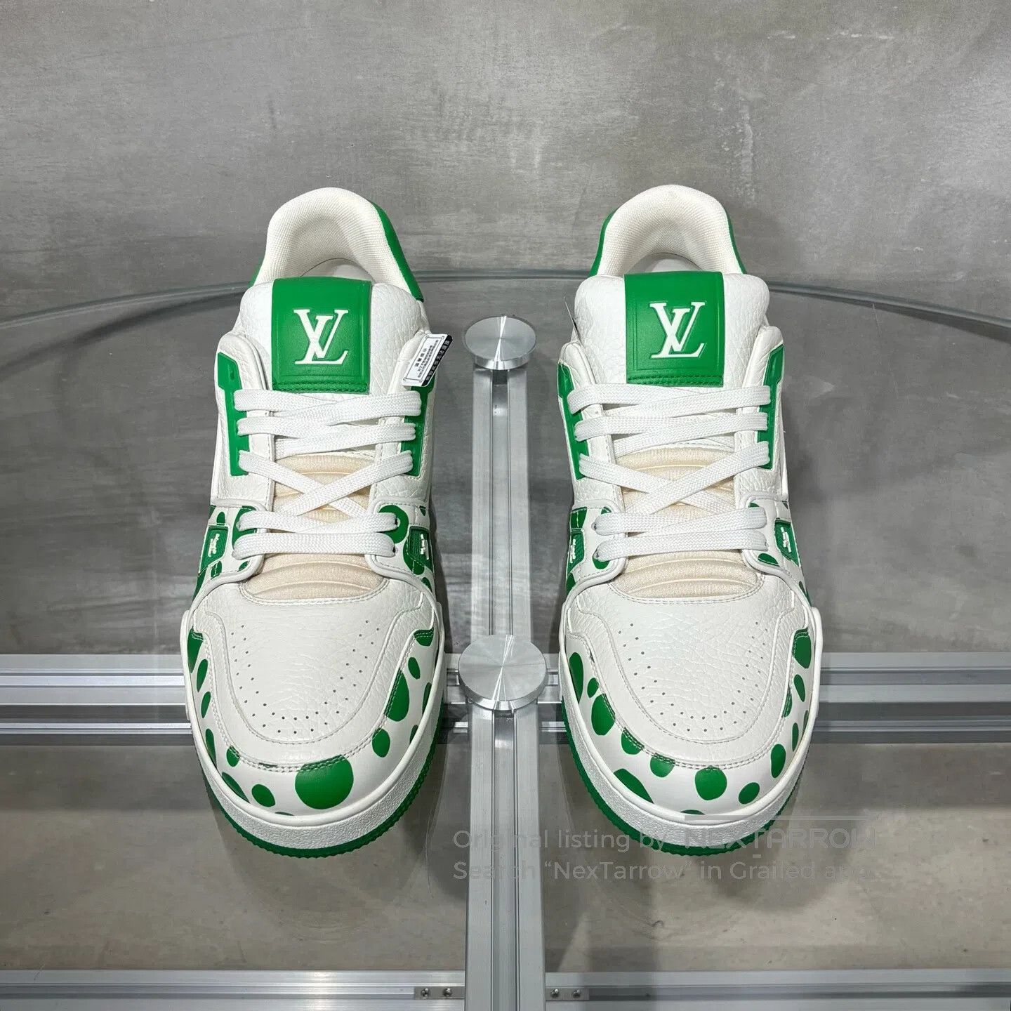 Louis Vuitton Louis Vuitton Trainer Yayoi Kusama White and Green shoes Size US 10.5 / EU 43-44 - 2 Thumbnail