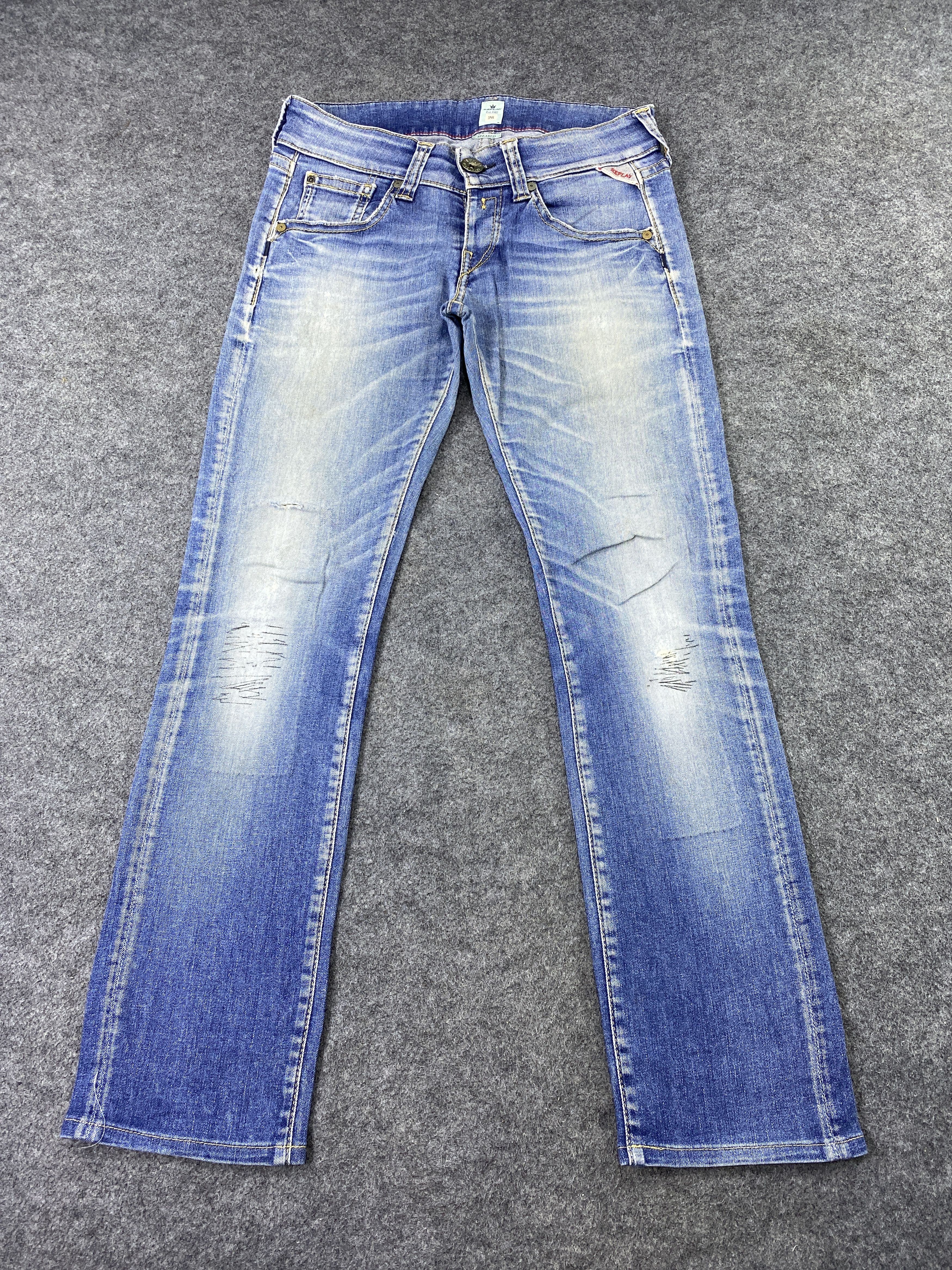 Jean Vintage Replay Distressed Blue Wash Denim- J1128 Size US 31 - 2 Thumbnail