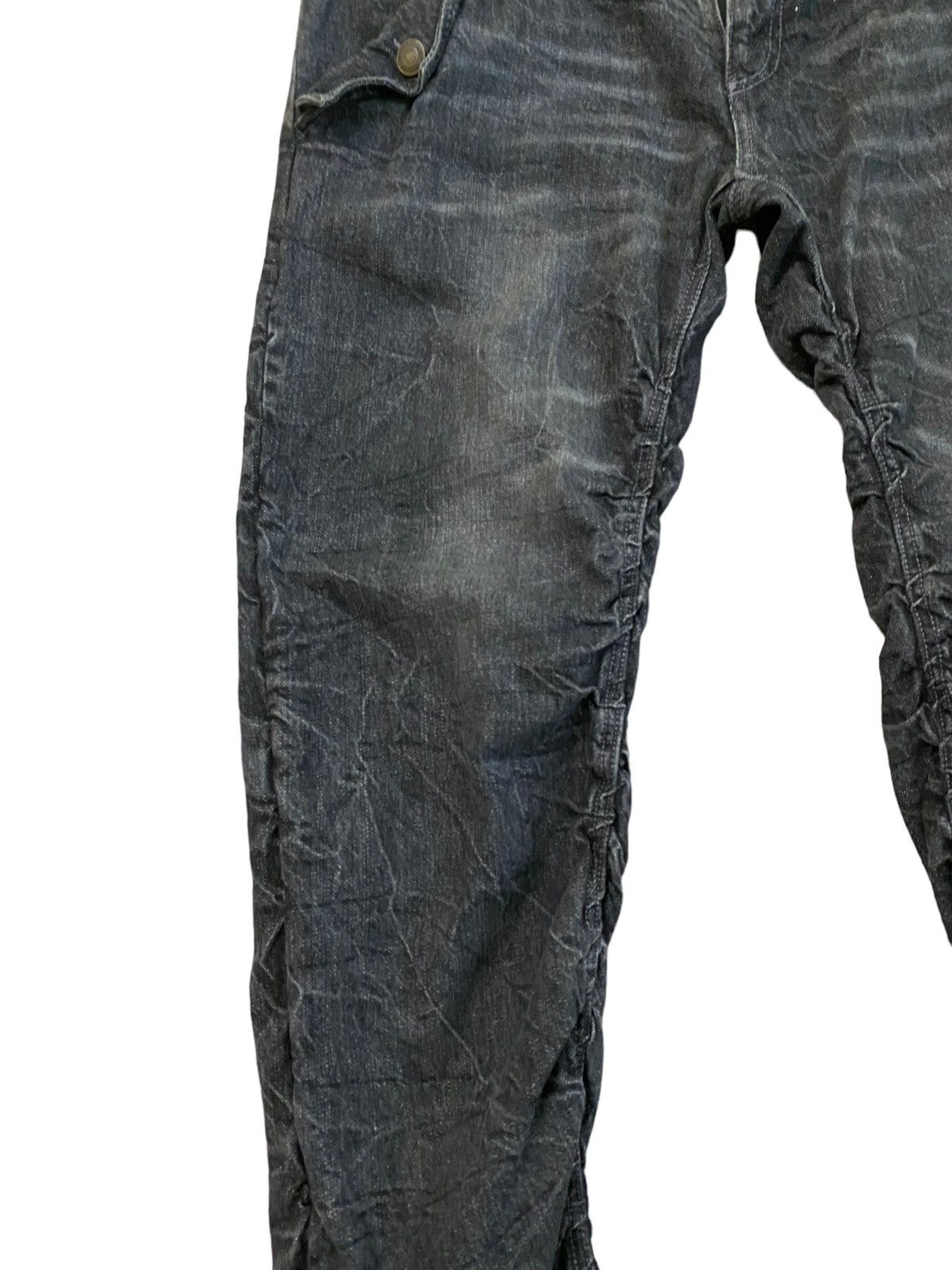Japanese Brand Japan Denim Black Acid Wash Double Waist Stacked Denim Jeans Size US 35 - 8 Thumbnail