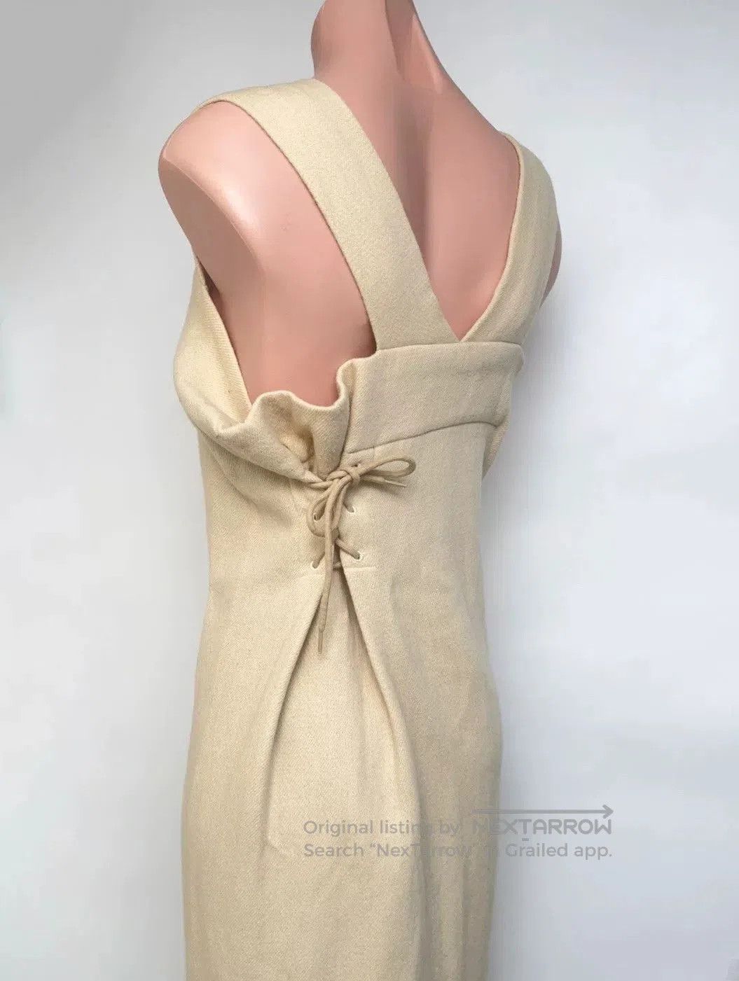 Y's Y's Beige Tie-Front Strap Dress. Size M / US 6-8 / IT 42-44 - 7 Thumbnail