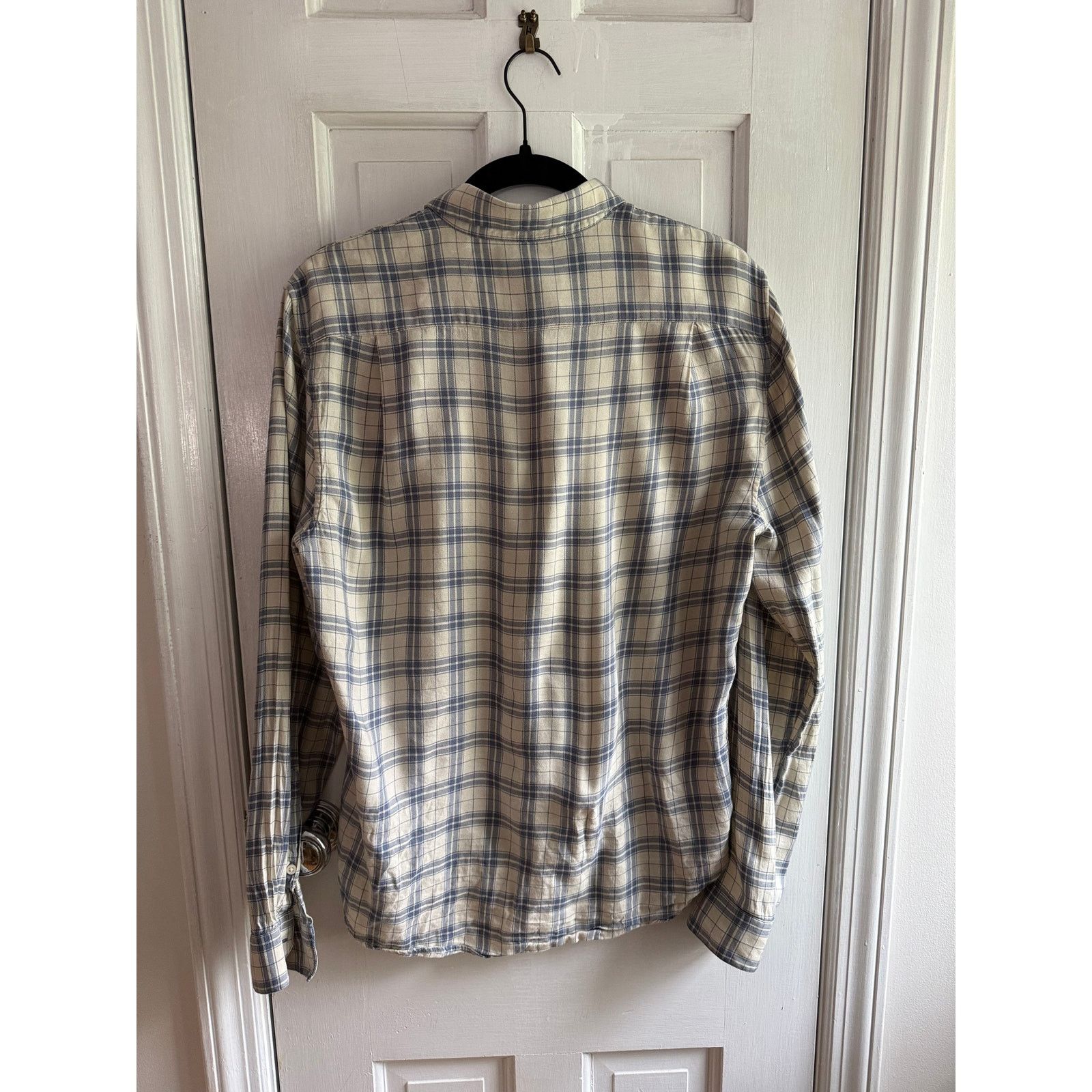 Vince Vince Men’s Button Down Shirt Small Blue Beige Plaid Size US S / EU 44-46 / 1 - 4 Thumbnail
