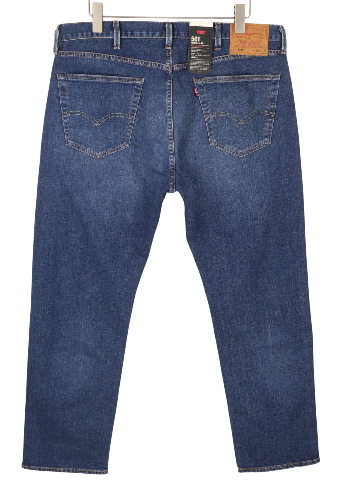Levi's 501 W38/L32 Straight Stretch Big E Blue Jeans 87066 Size US 38 / EU 54 - 4 Thumbnail