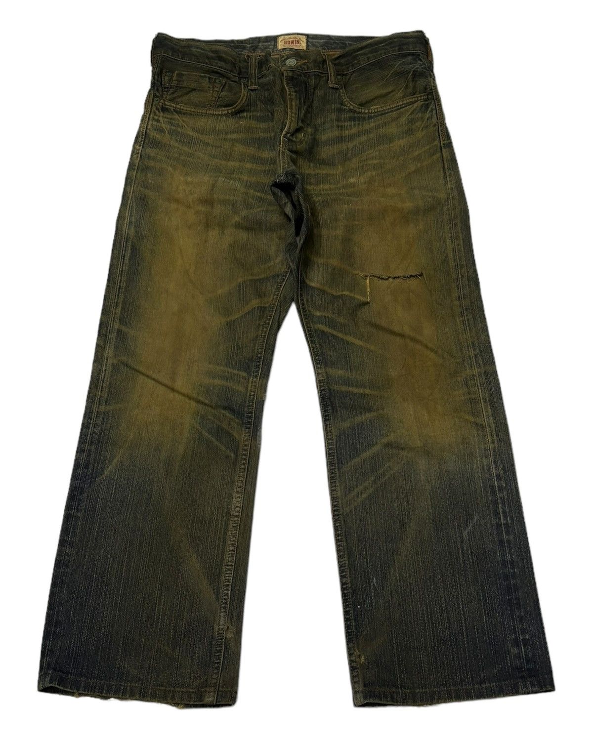 Edwin EDWIN RUSTY MUD WASH BAGGY DISTRESS DENIM JEANS Size US 34 / EU 50 - 1 Thumbnail
