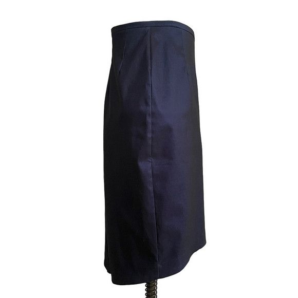 Other Vintage Blue Iridescent Fishtail Taffeta Midi Pencil Skirt Size 28" / US 6 / IT 42 - 3 Thumbnail